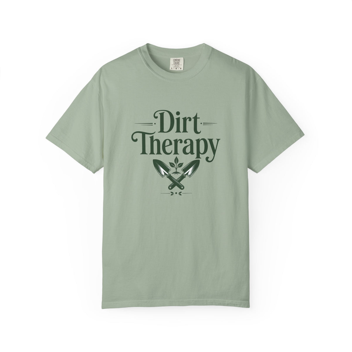 Dirt Therapy Garden T-Shirt — Gardener Shovel Floral Tee