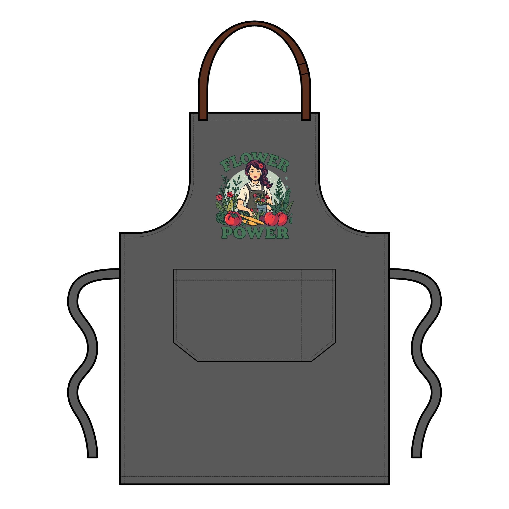Flower Power Full-Length Bib Apron