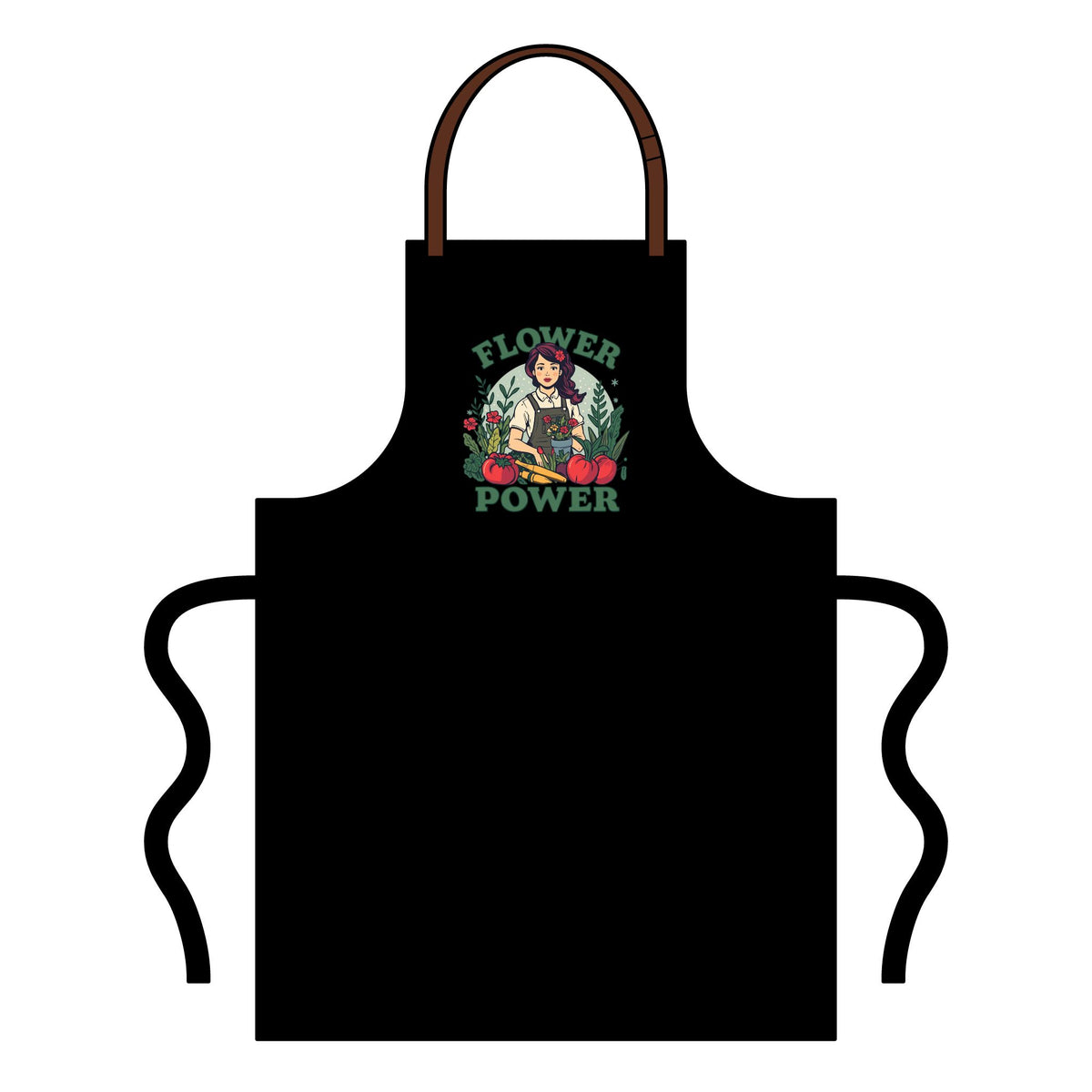 Flower Power Full-Length Bib Apron