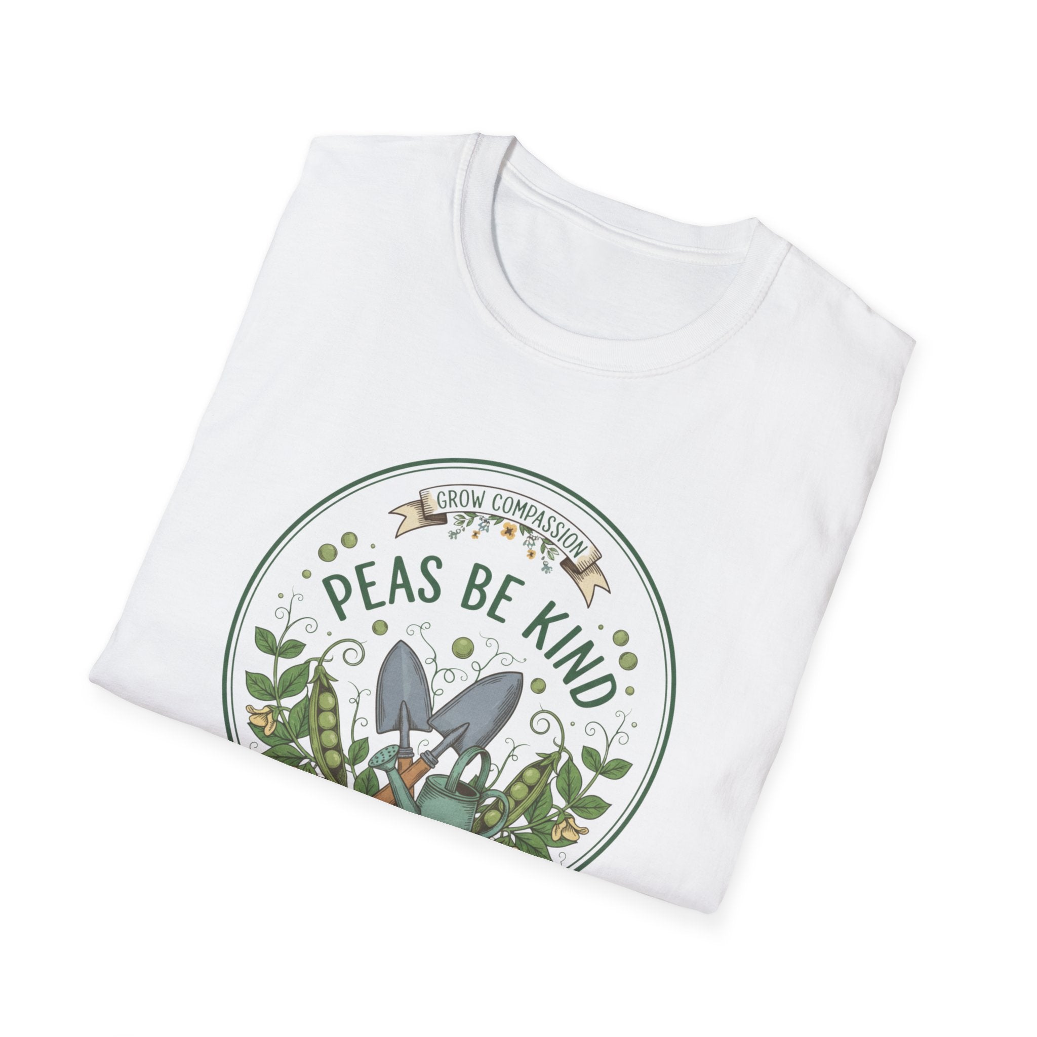 Peas Be Kind T-Shirt — Cute Garden Bunny & Peas Graphic Tee