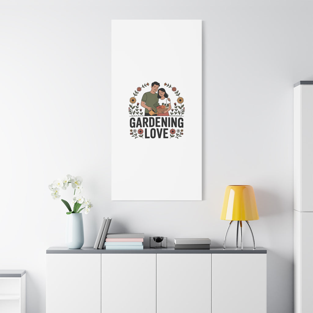 Gardening Love Canvas Print — Couple Gardening Wall Art