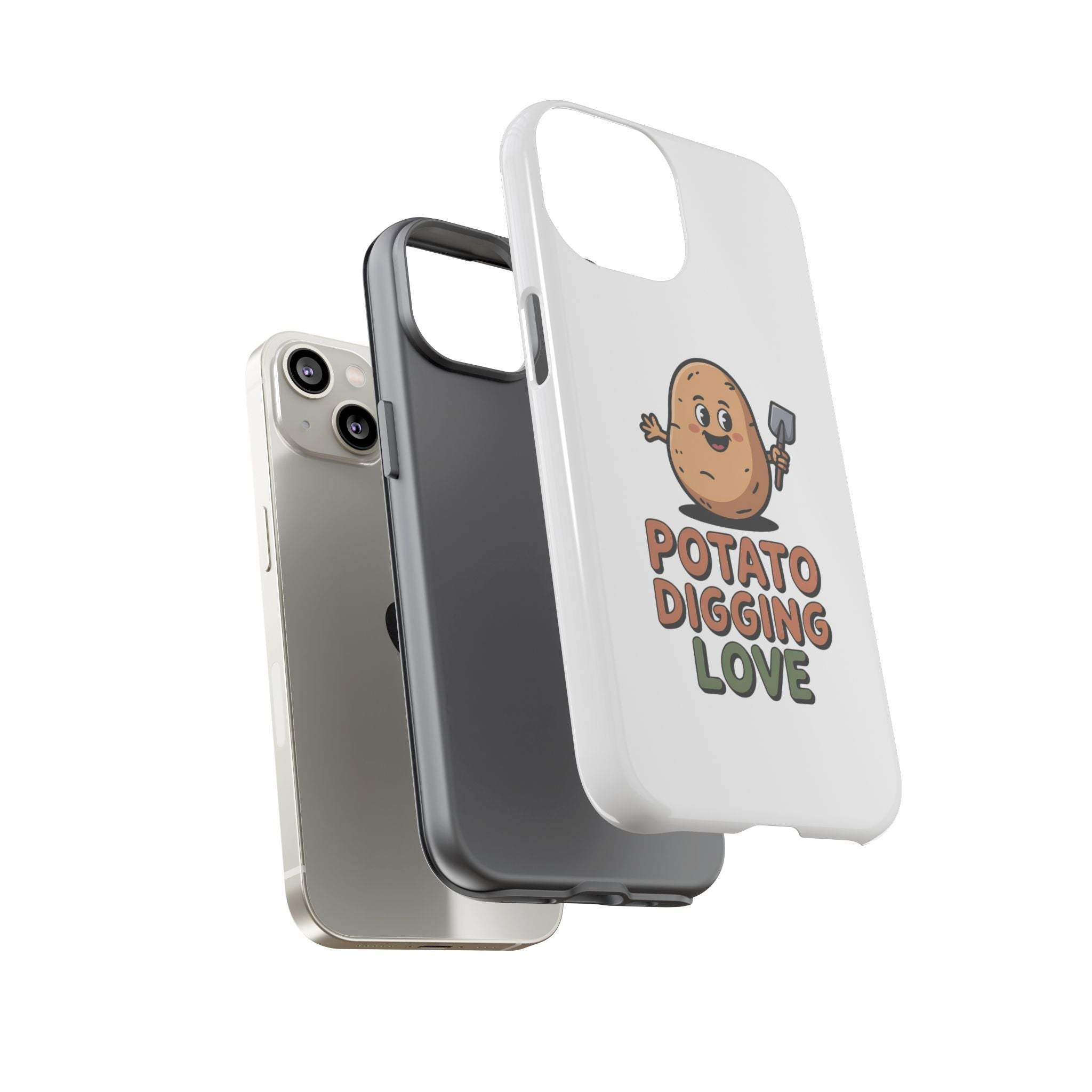 Phone Case — "Potato Digging Love" Cute Gardening Cartoon Protective Cover