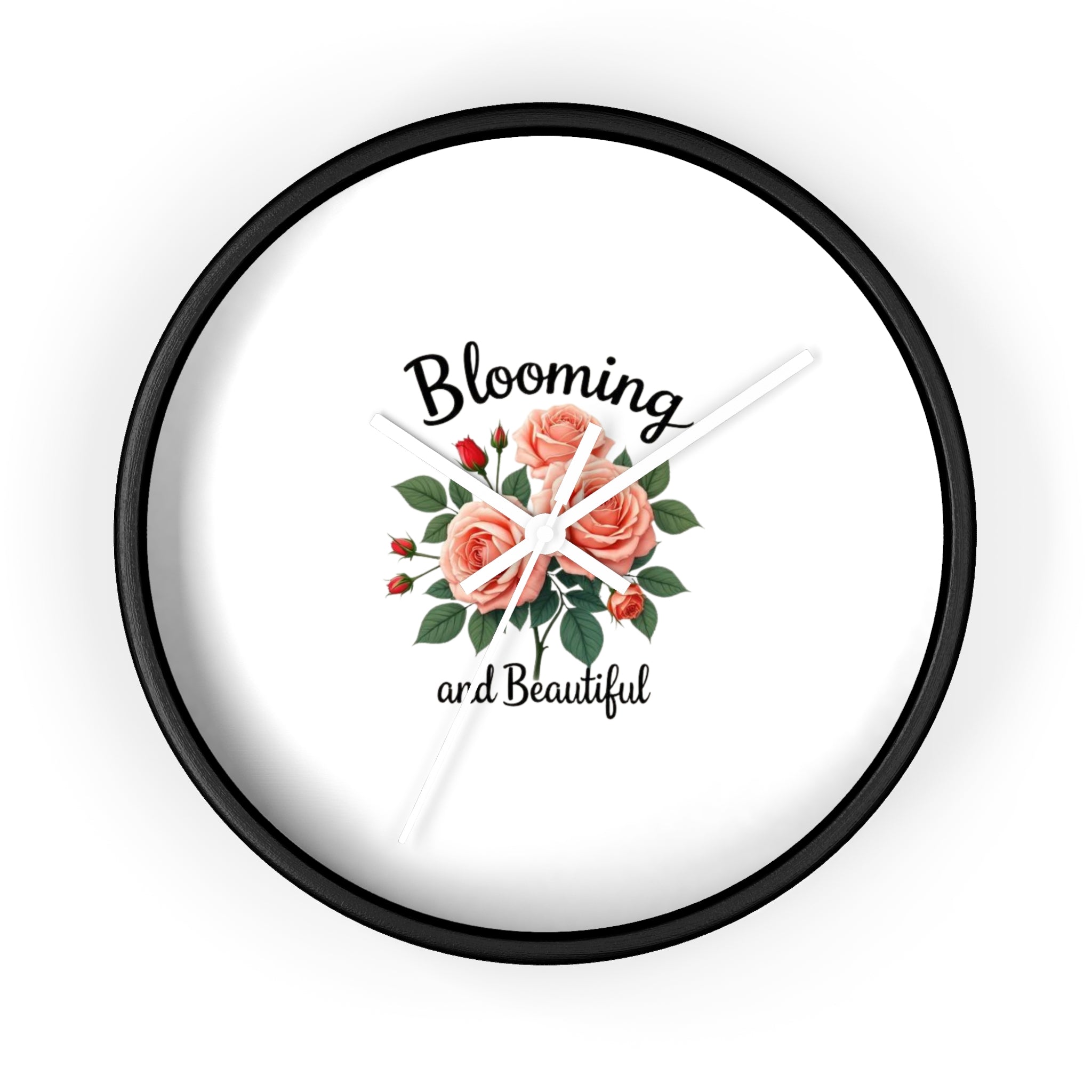 Blooming and Beautiful Wall Clock — Floral Rose Decorative Home Clock