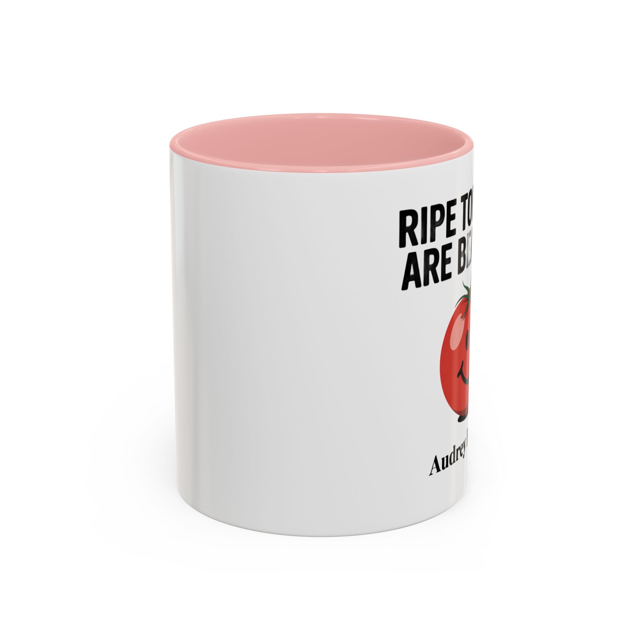 Accent Coffee Mug — "Ripe Tomatoes Are Beautiful" Audrey Hepburn Quote Mug
