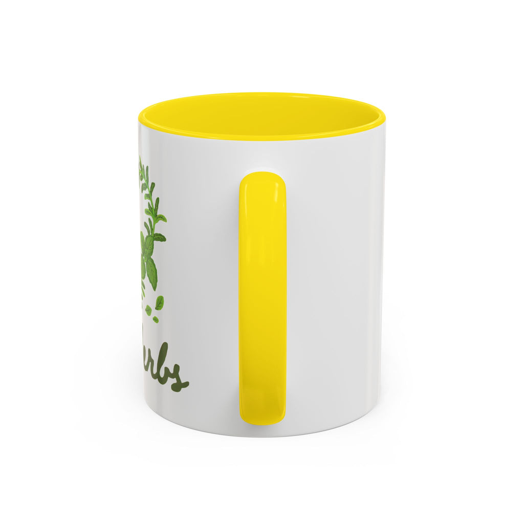 Herb Heart Accent Coffee Mug – “Love Herbs” Botanical Tea & Coffee Cup