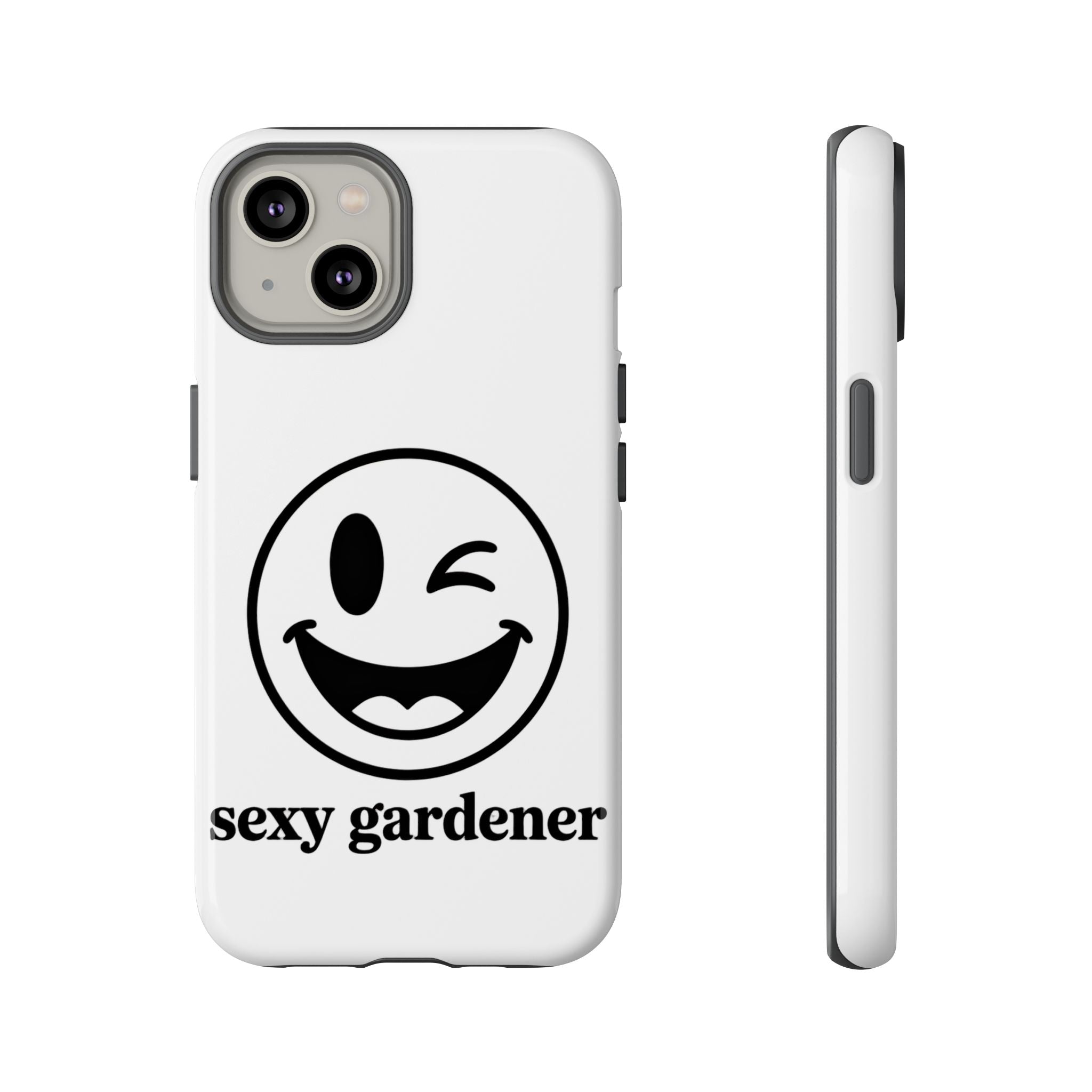 Phone Case — Winking Smiley “sexy gardener” Graphic
