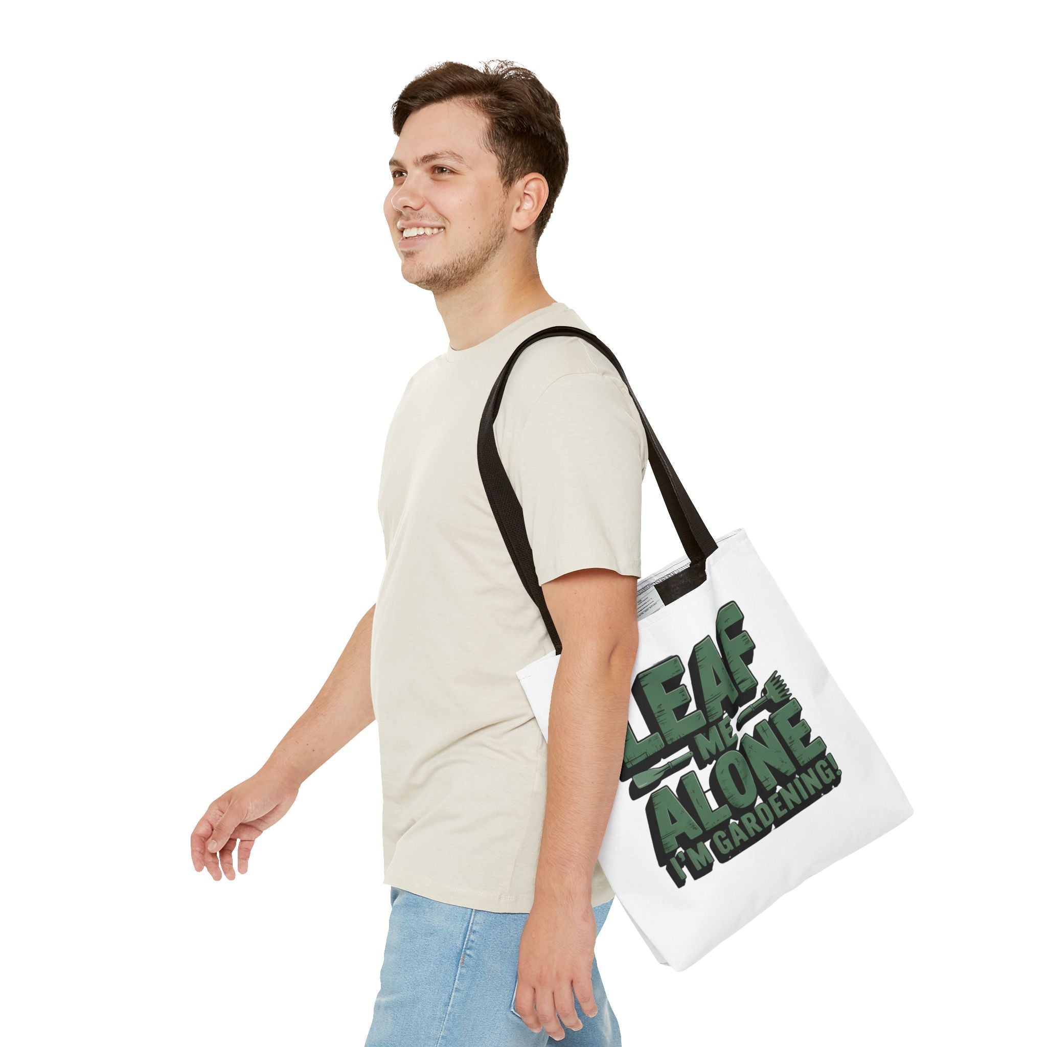 Gardening Tote Bag — "Leaf Me Alone I'm Gardening" Funny Plant Lover Tote