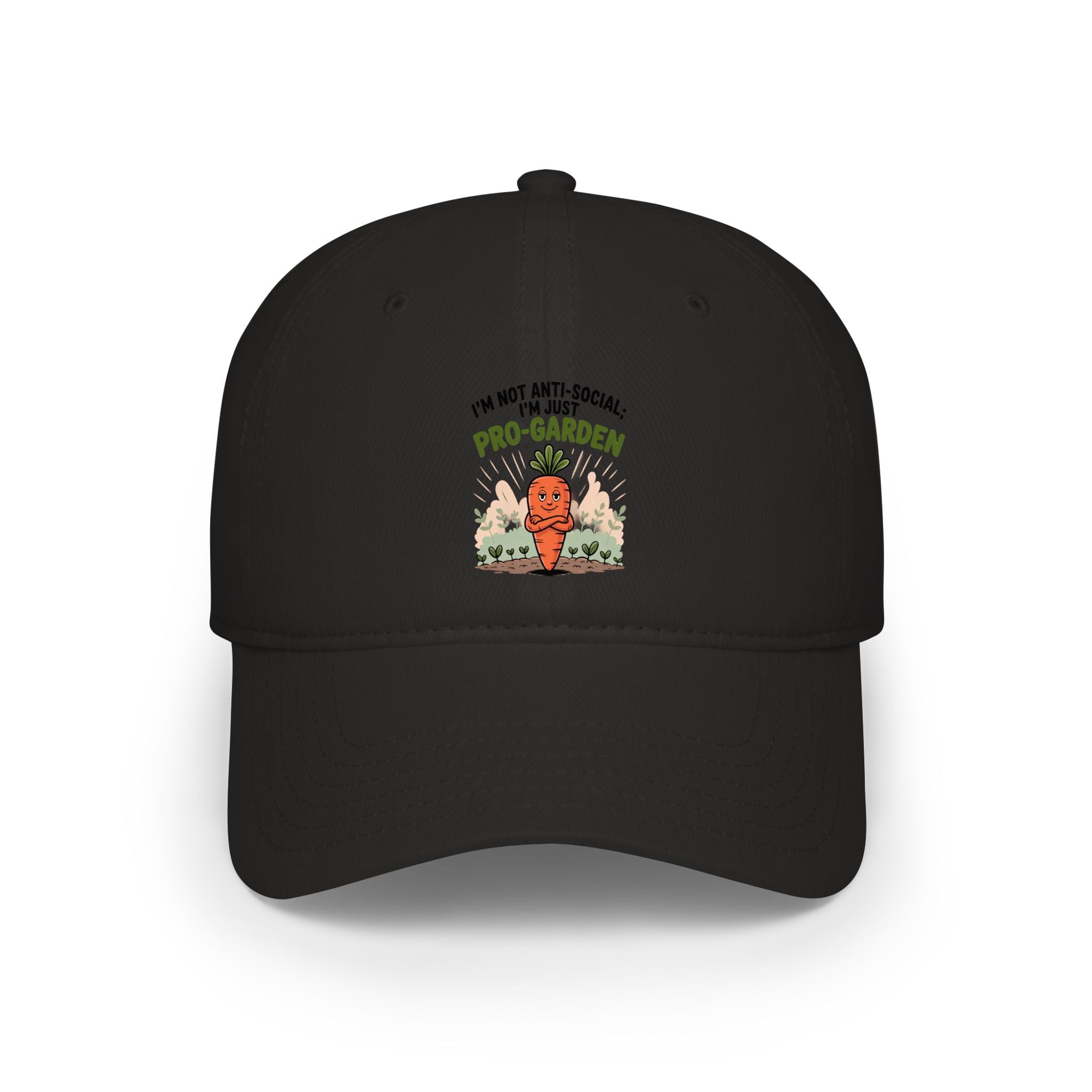 Low Profile Baseball Cap – “I’m Not Anti-Social, I’m Just Plant Obsessed” Cute Cactus Graphic Hat