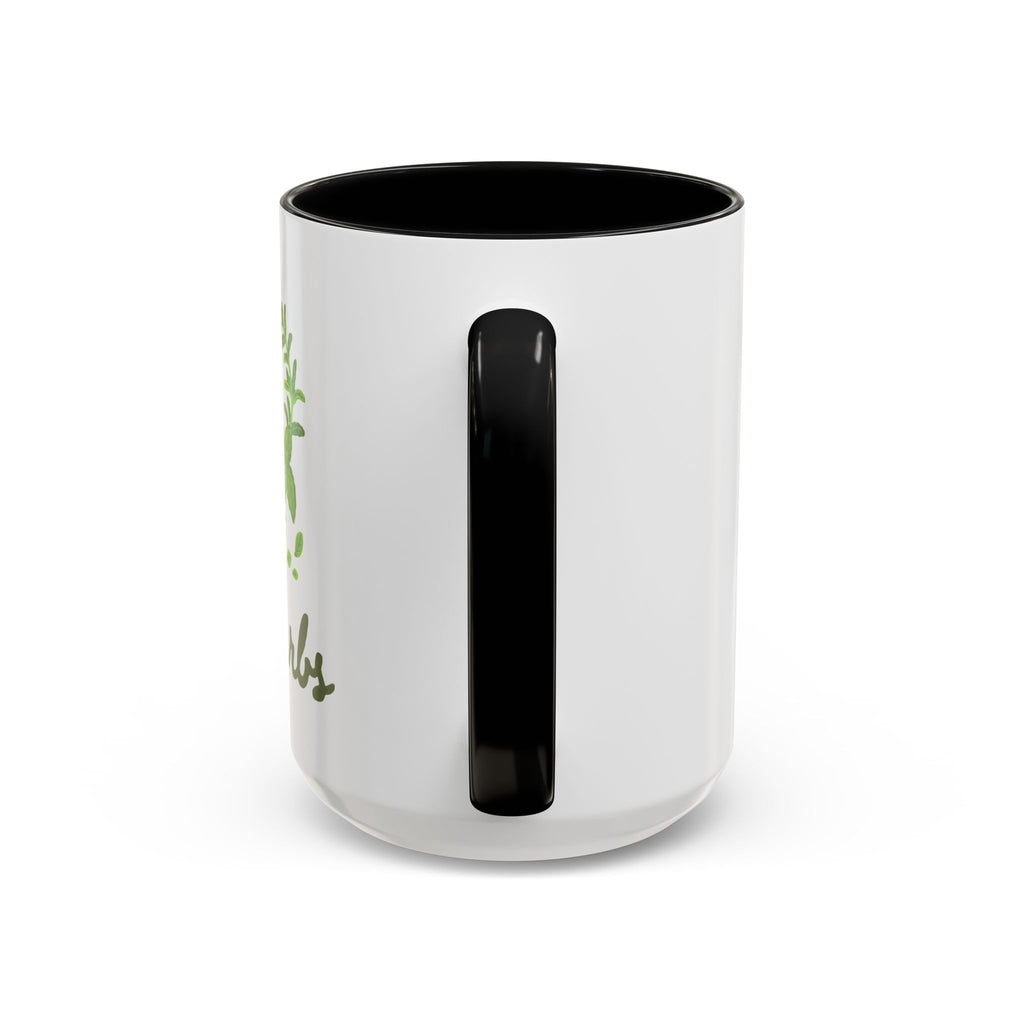 Herb Heart Accent Coffee Mug – “Love Herbs” Botanical Tea & Coffee Cup