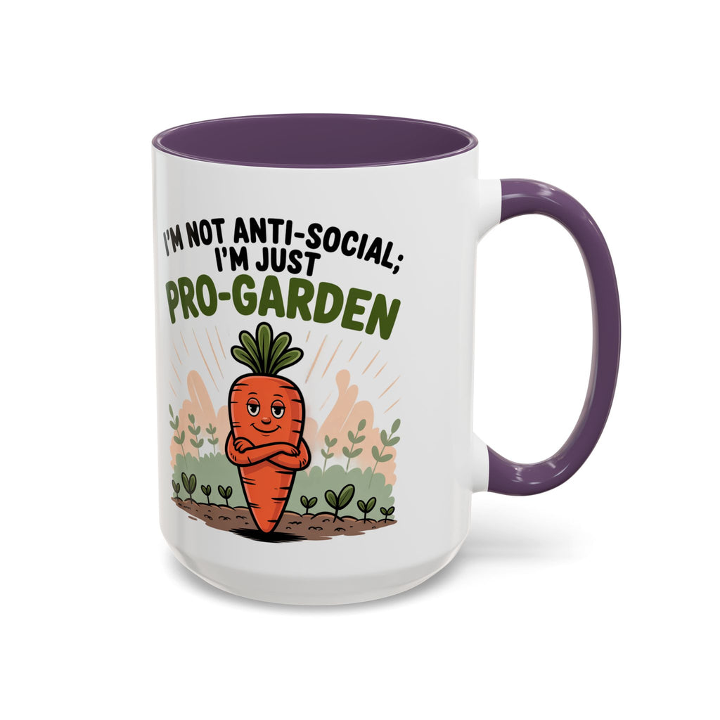 Pro-Garden Coffee Mug – "I'm Not Anti-Social; I'm Just Pro-Garden" Accent Mug