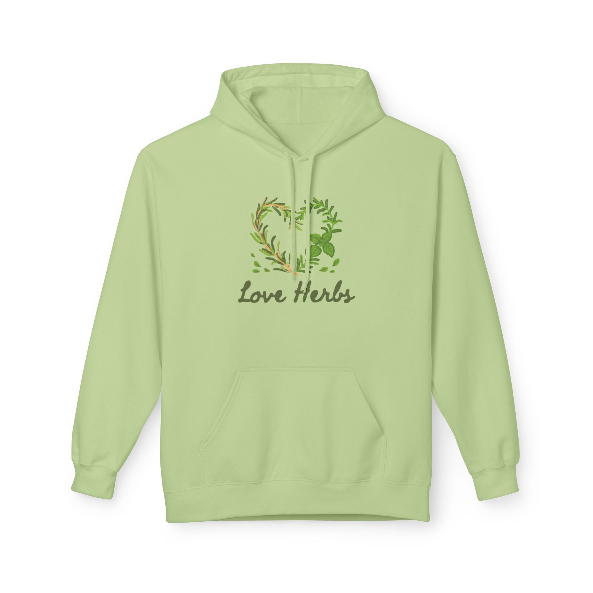 Herbal Heart Hoodie — "Love Herbs" Botanical Graphic Hoodie