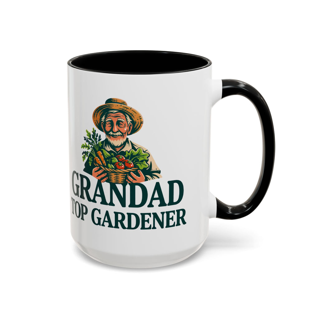 Grandad Top Gardener Accent Coffee Mug — 11/15oz Gift for Gardeners