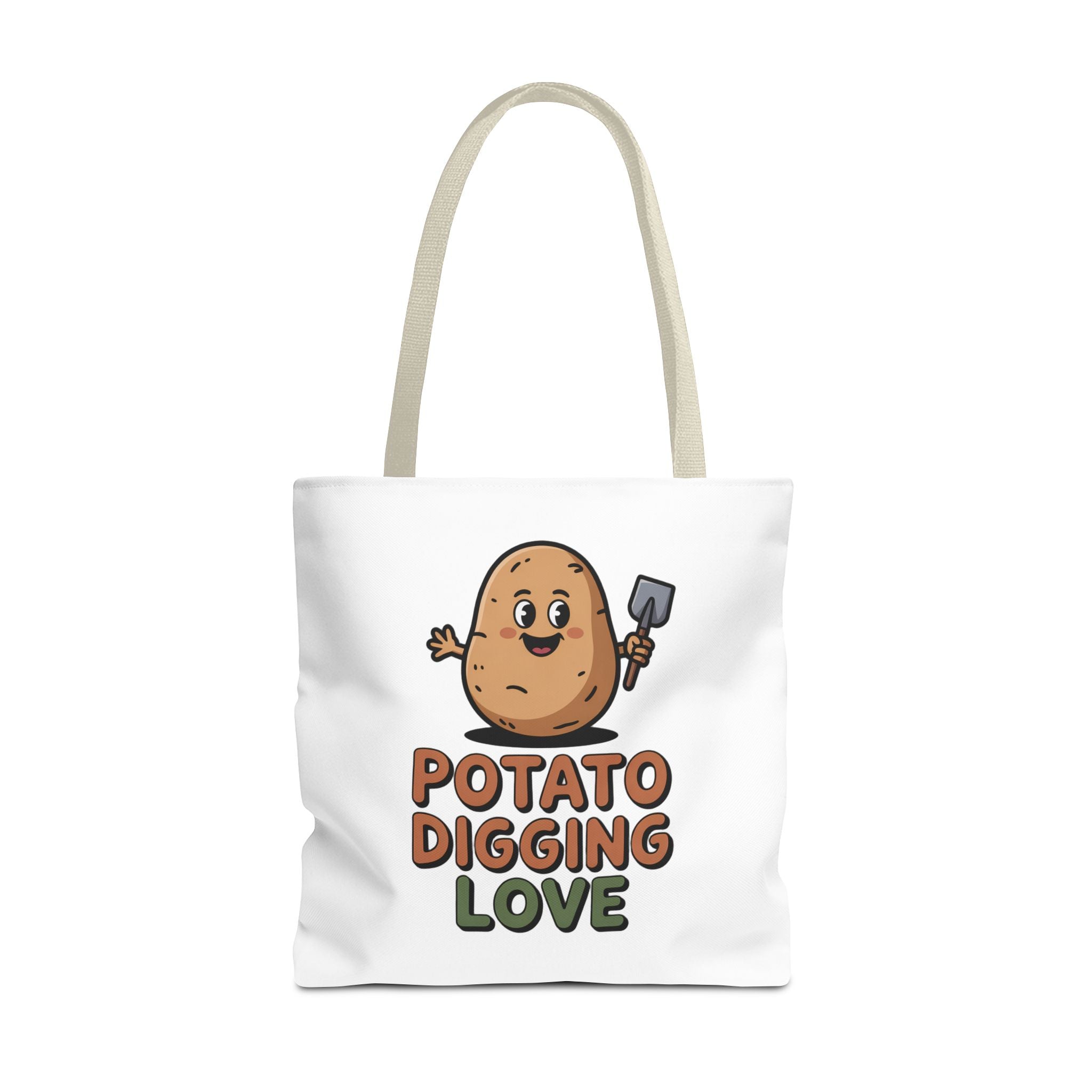 Potato Digging Love Tote Bag — Cute Gardening Potato Cartoon Shopper