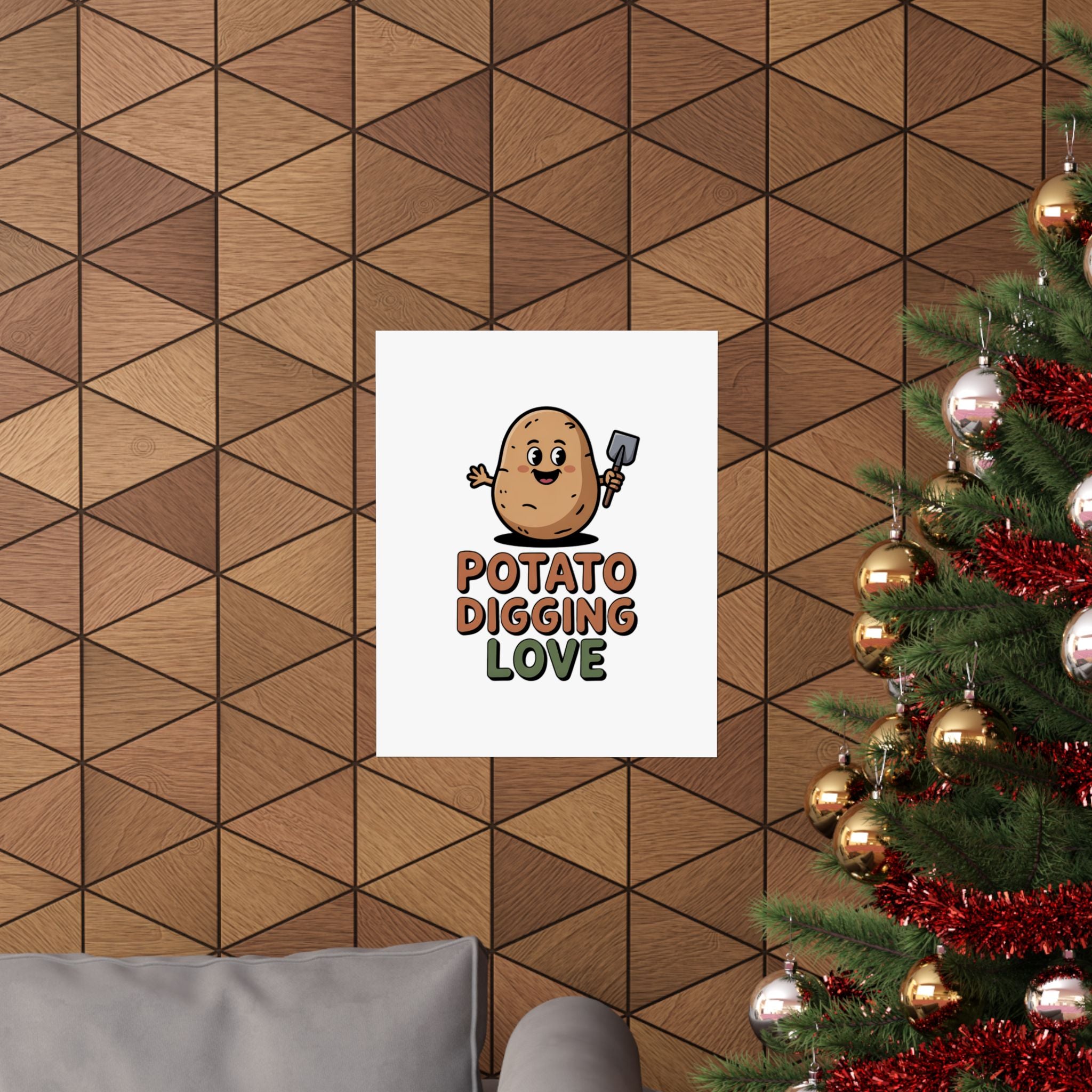 Potato Digging Love Poster — Cute Gardening Wall Art for Gardeners & Veggie Lovers