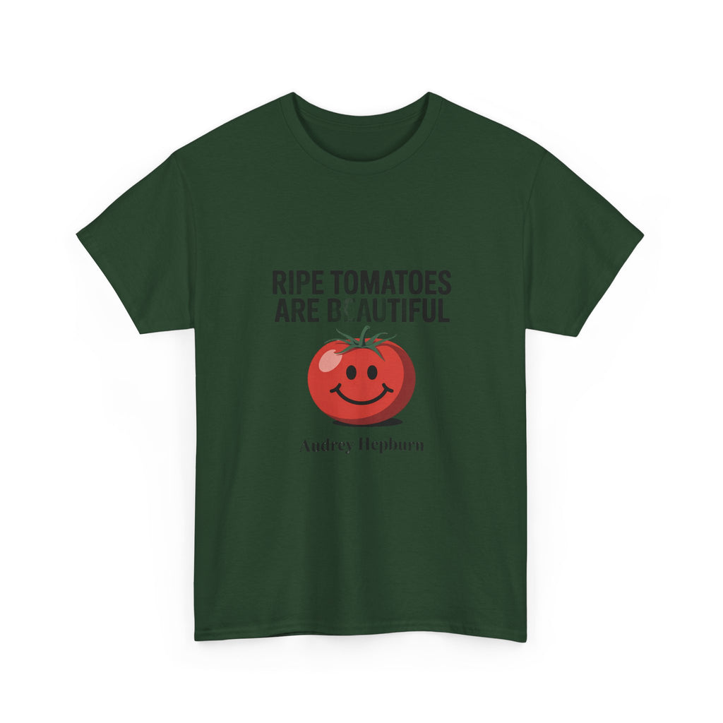 Tomato Smile Graphic Tee — "Ripe Tomatoes Are B.Autiful" Audrey Hepburn Quote