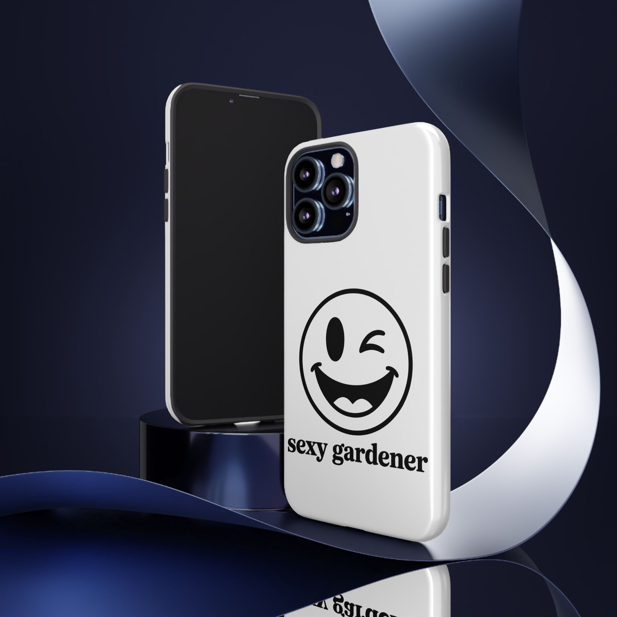 Phone Case — Winking Smiley “sexy gardener” Graphic