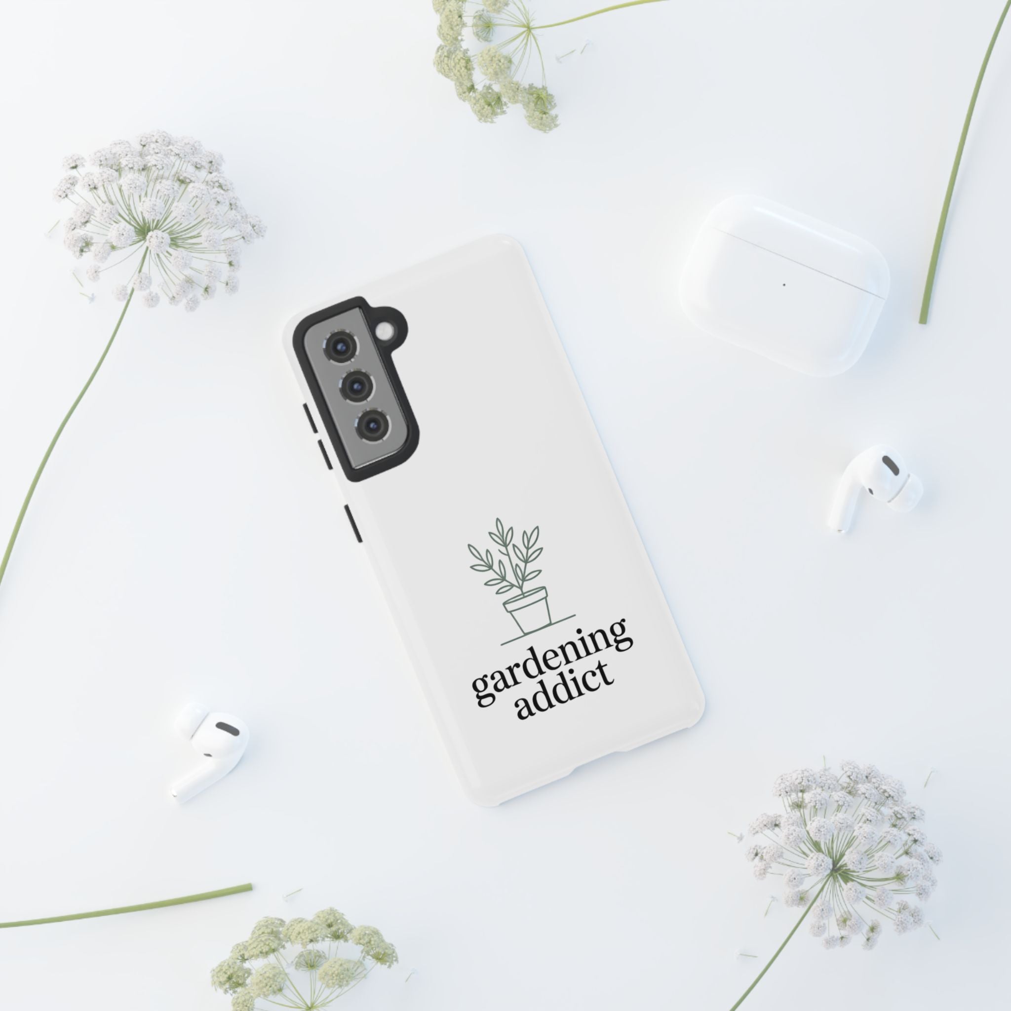 Phone Case — 'gardening addict' Minimal Plant Design