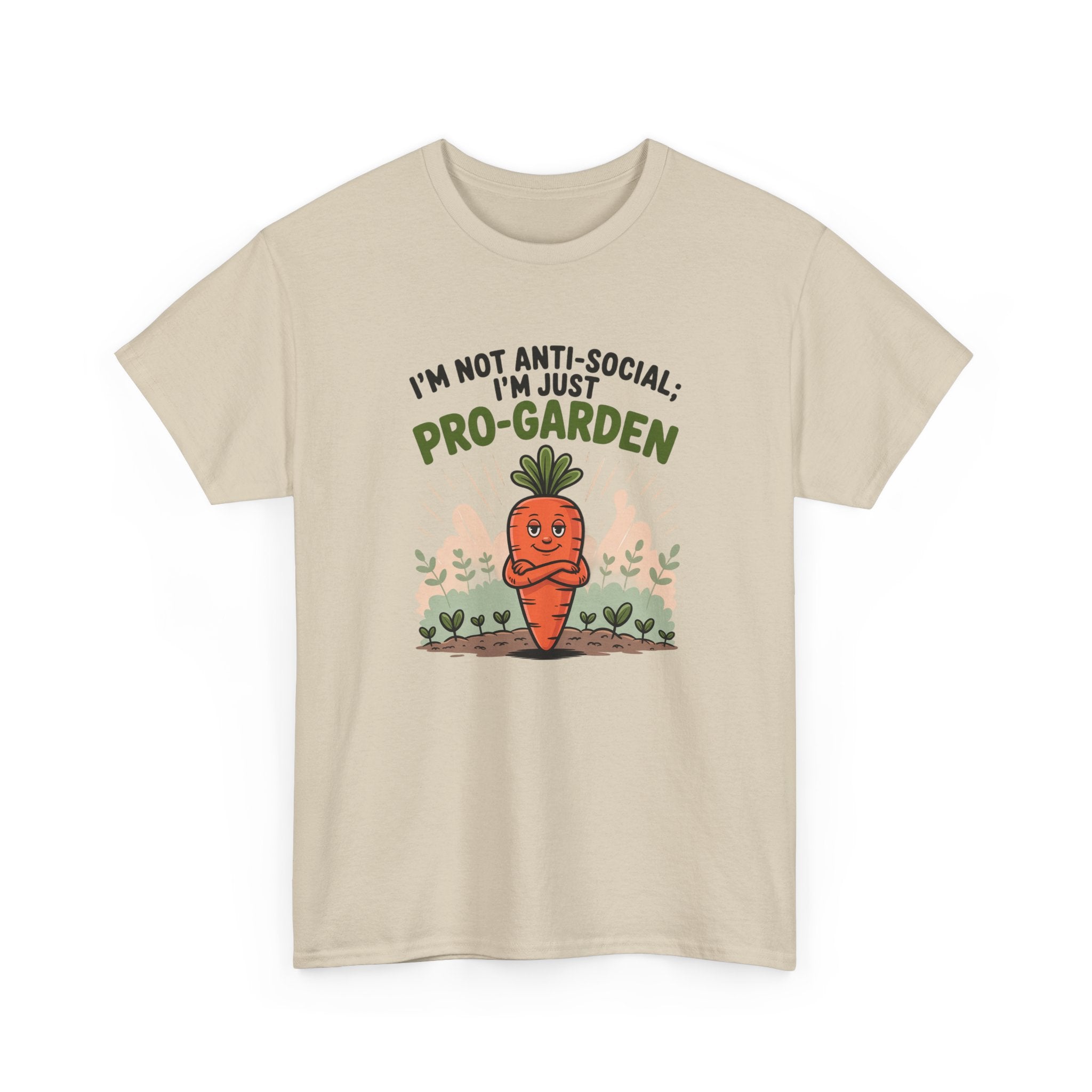 Garden Lover T‑Shirt — "I’m Not Anti-Social, I’m Just Pro-Garden" Cute Carrot Tee
