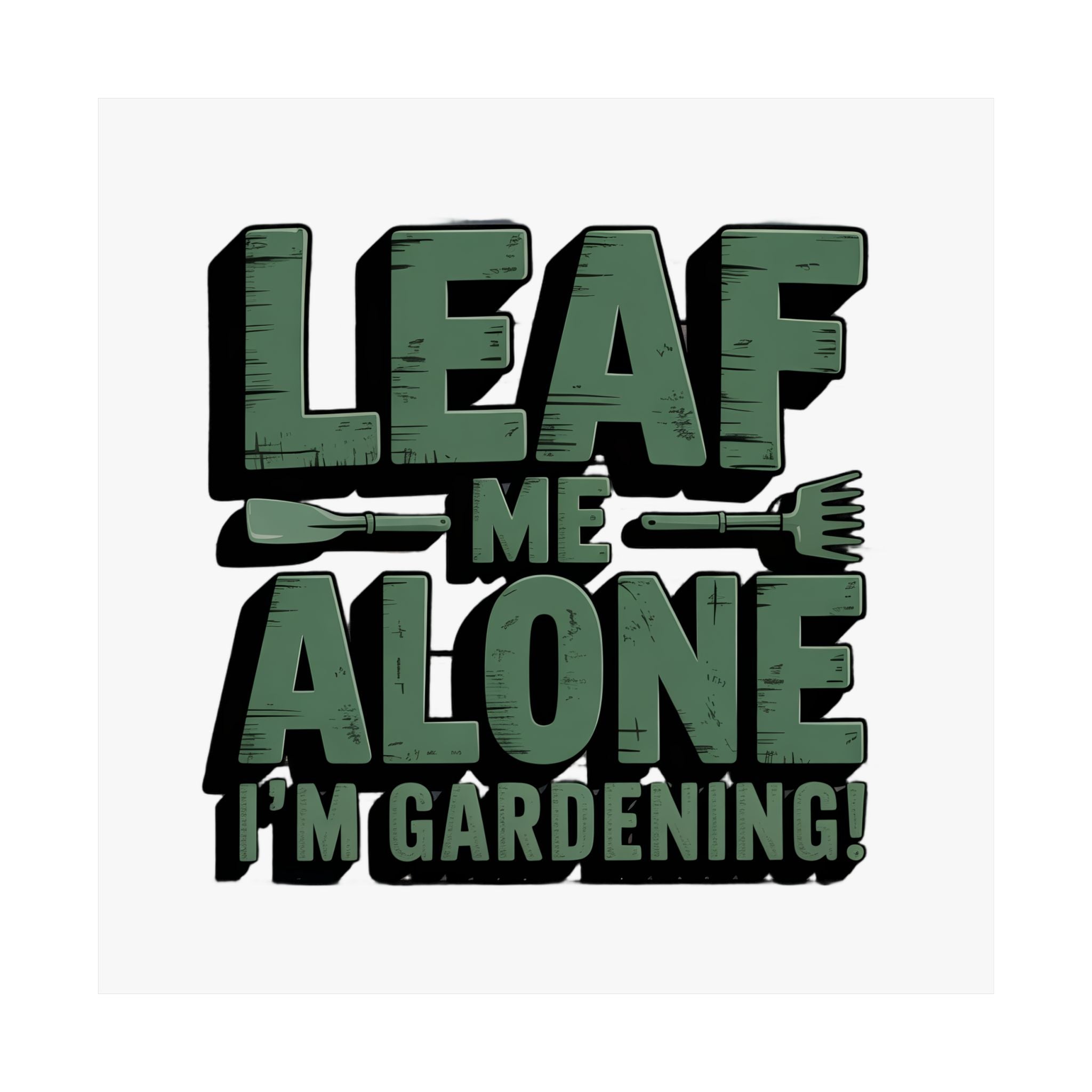 Gardening Poster — "Leaf Me Alone, I'm Gardening" Matte Vertical Print