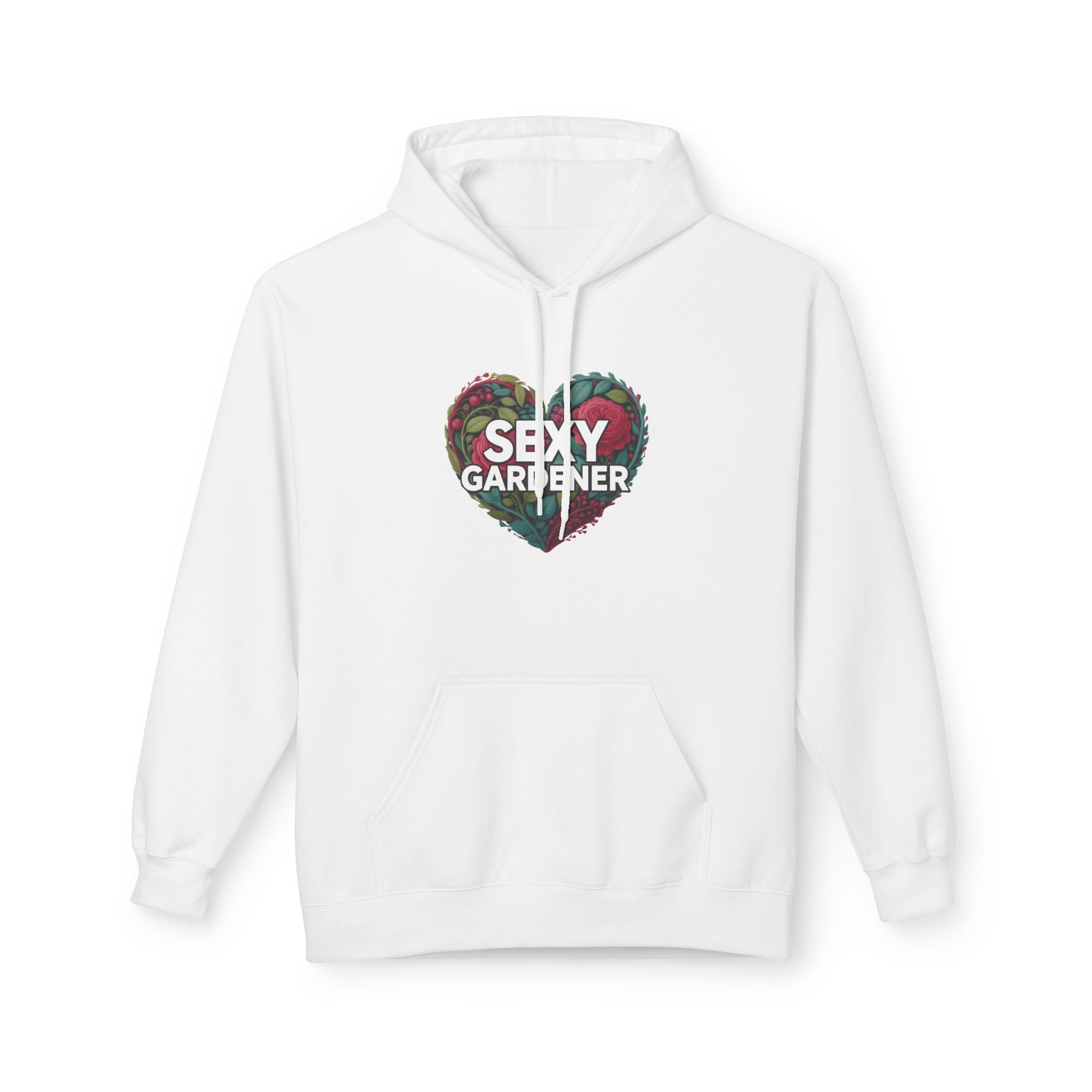 Sexy Gardener Heart Hoodie - Floral Split Heart Graphic Sweatshirt