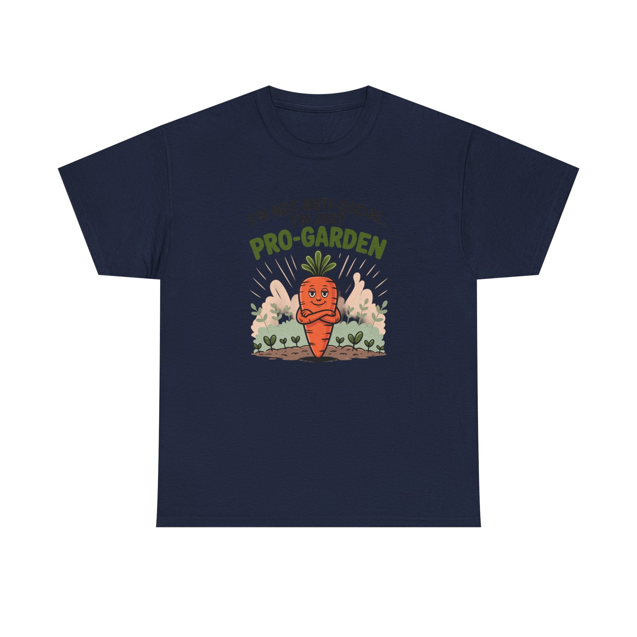Garden Lover T‑Shirt — "I’m Not Anti-Social, I’m Just Pro-Garden" Cute Carrot Tee