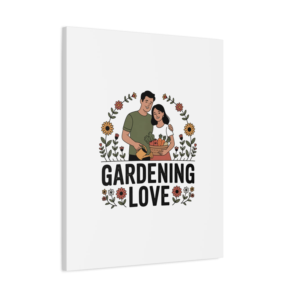 Gardening Love Canvas Print — Couple Gardening Wall Art