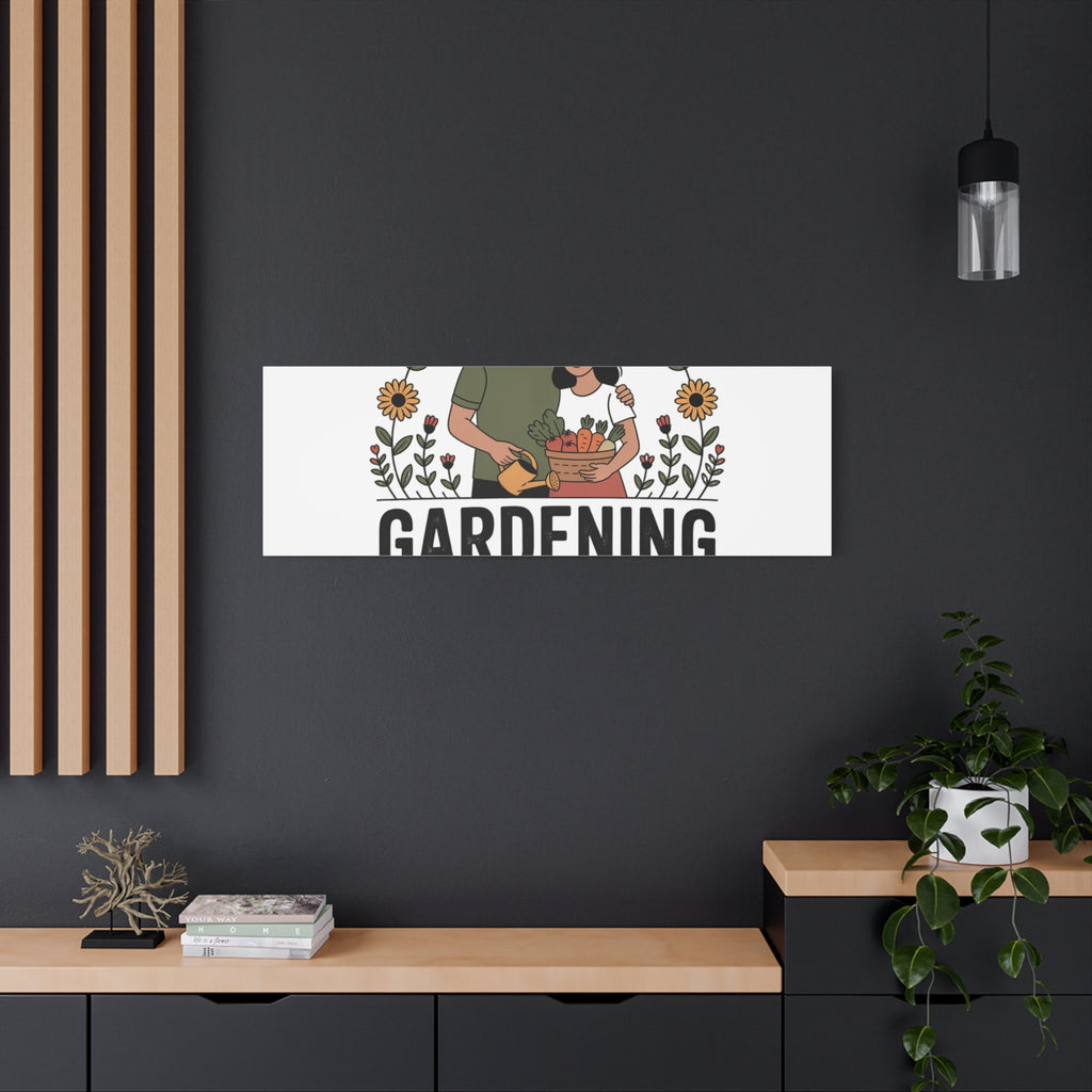 Gardening Love Canvas Print — Couple Gardening Wall Art