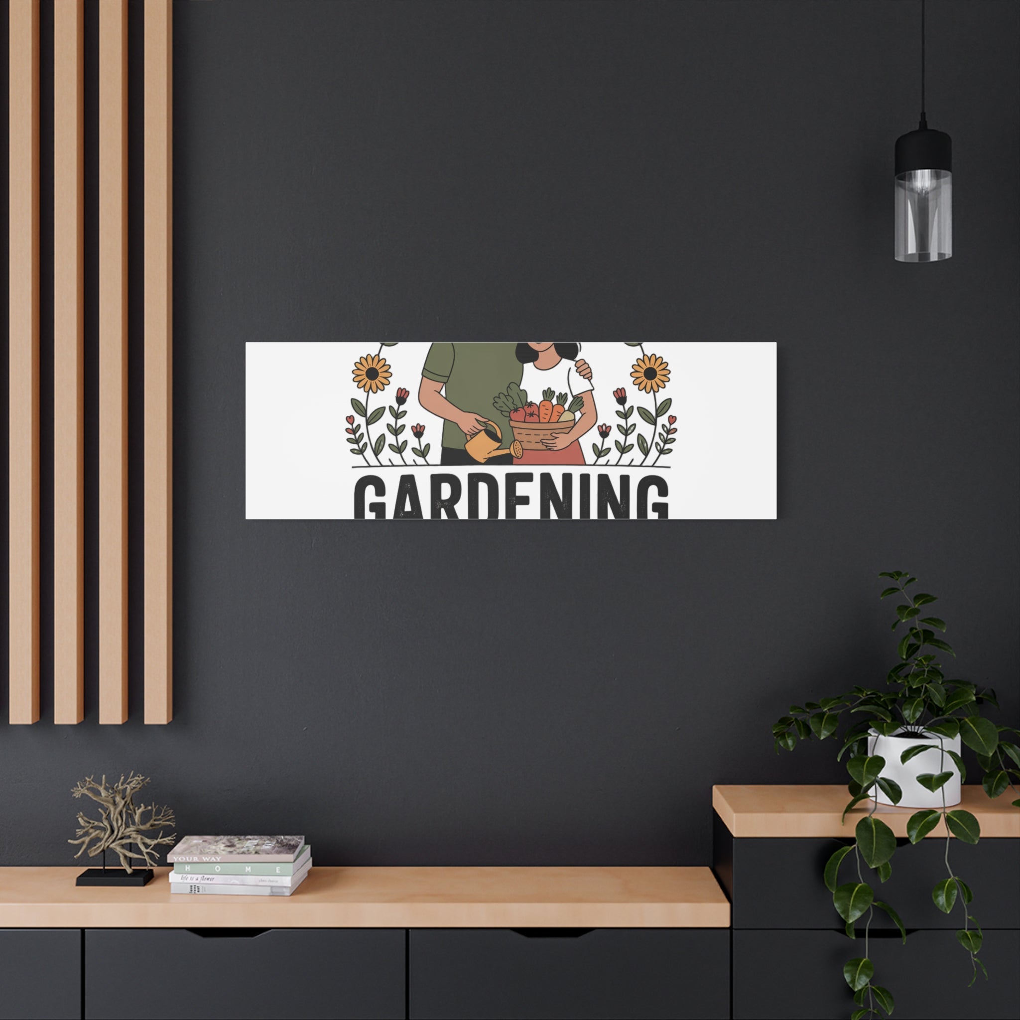 Gardening Love Canvas Print — Couple Gardening Wall Art