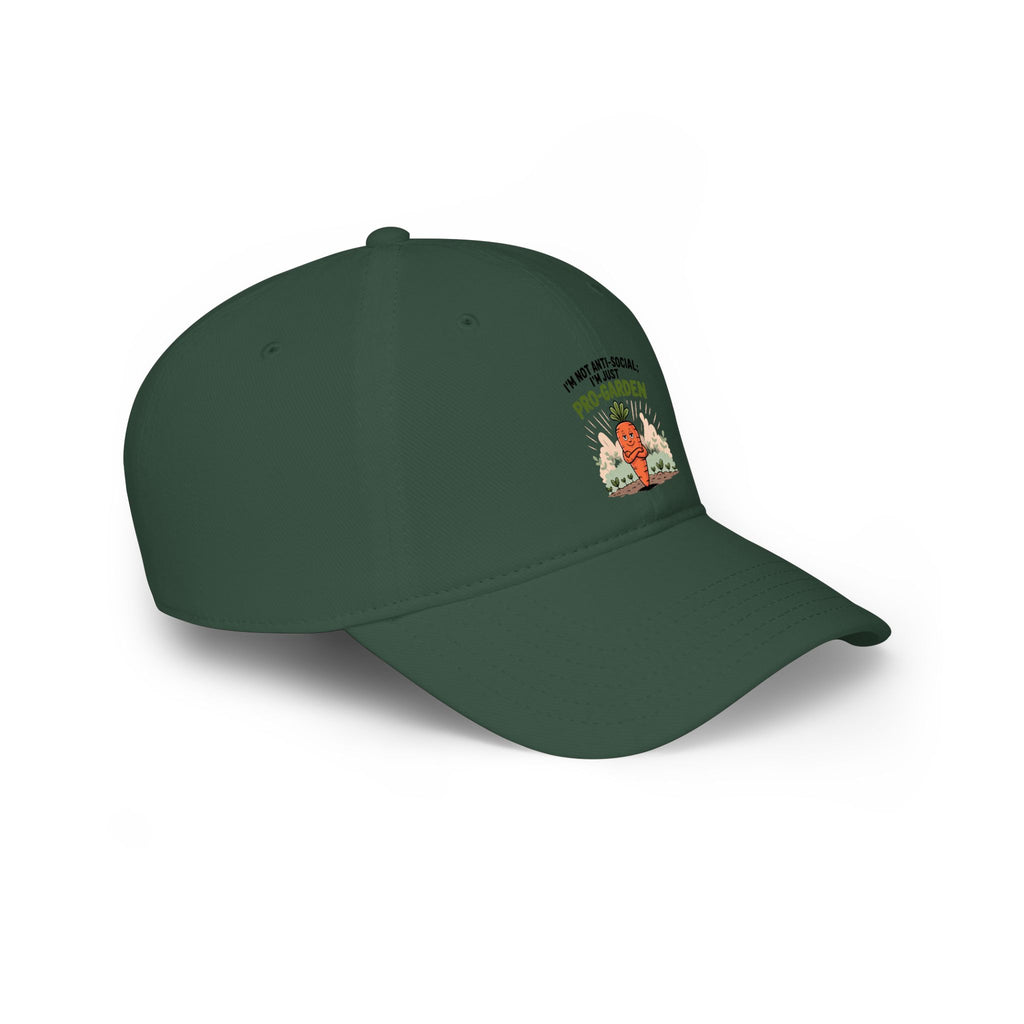 Low Profile Baseball Cap – “I’m Not Anti-Social, I’m Just Plant Obsessed” Cute Cactus Graphic Hat