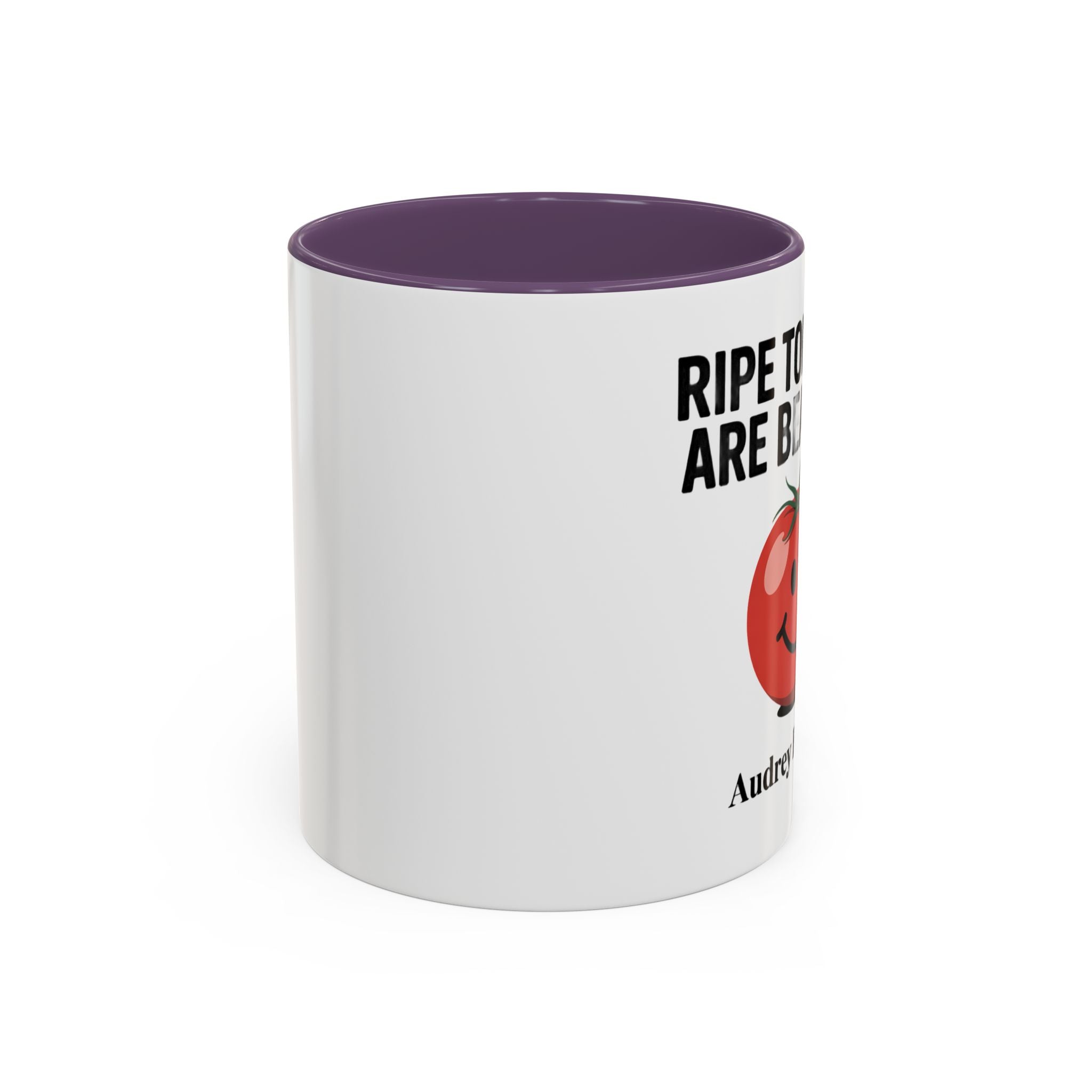Accent Coffee Mug — "Ripe Tomatoes Are Beautiful" Audrey Hepburn Quote Mug