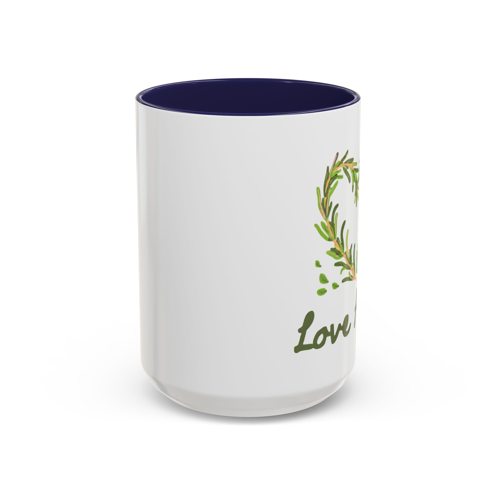 Herb Heart Accent Coffee Mug – “Love Herbs” Botanical Tea & Coffee Cup