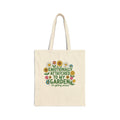 Tote Bag — “Emotionally Attached to My Garden” Floral Cotton Market Tote