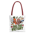 Tote Bag — "Dig for Victory" Garden Veggie Tote (Cute Carrot & Potato Illustration)
