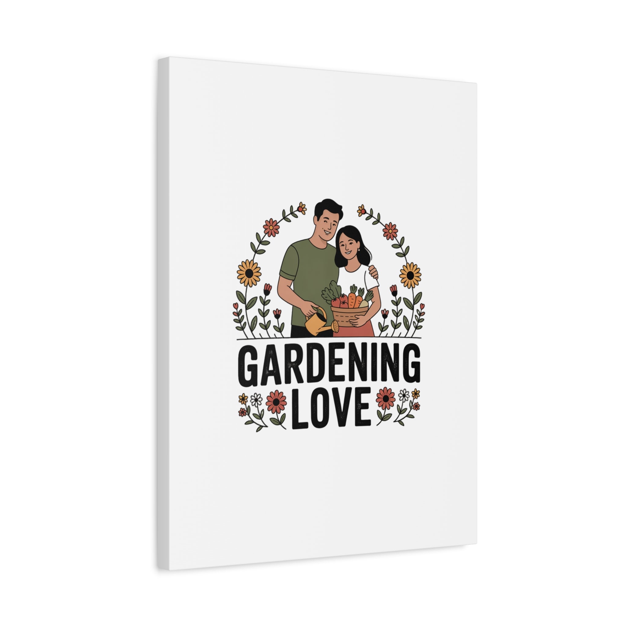 Gardening Love Canvas Print — Couple Gardening Wall Art