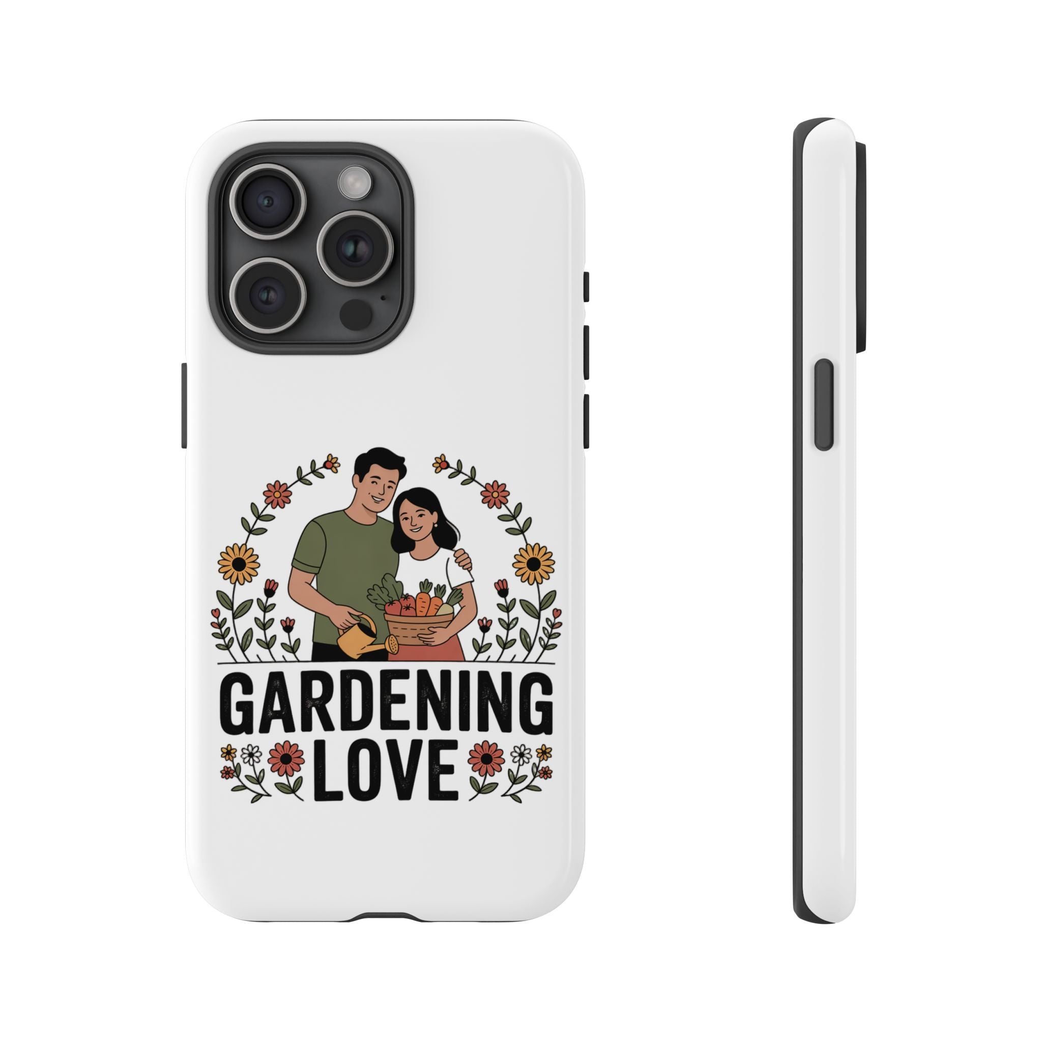 Gardening Love Phone Case — Floral Couple Protective Phone Cover