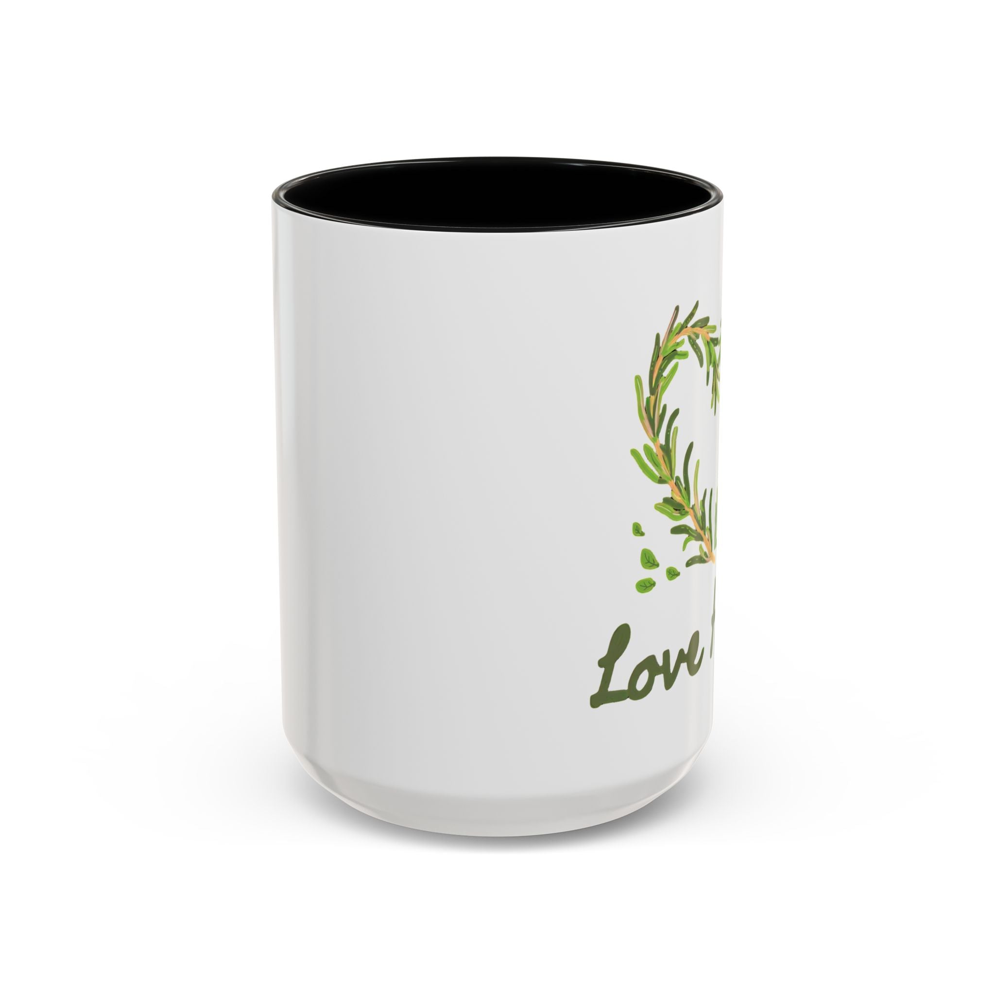 Herb Heart Accent Coffee Mug – “Love Herbs” Botanical Tea & Coffee Cup