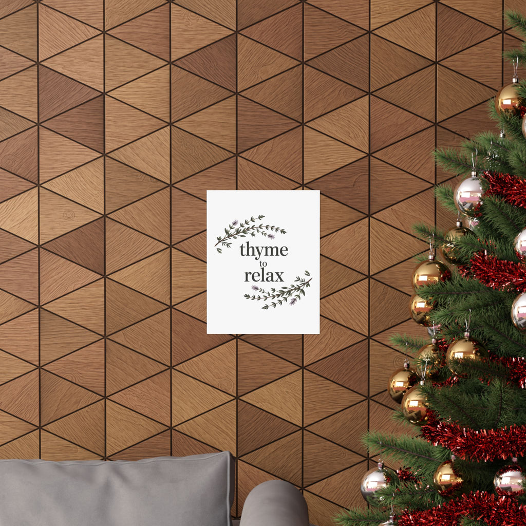 Thyme to Relax Botanical Poster — Calming Kitchen or Spa Wall Art