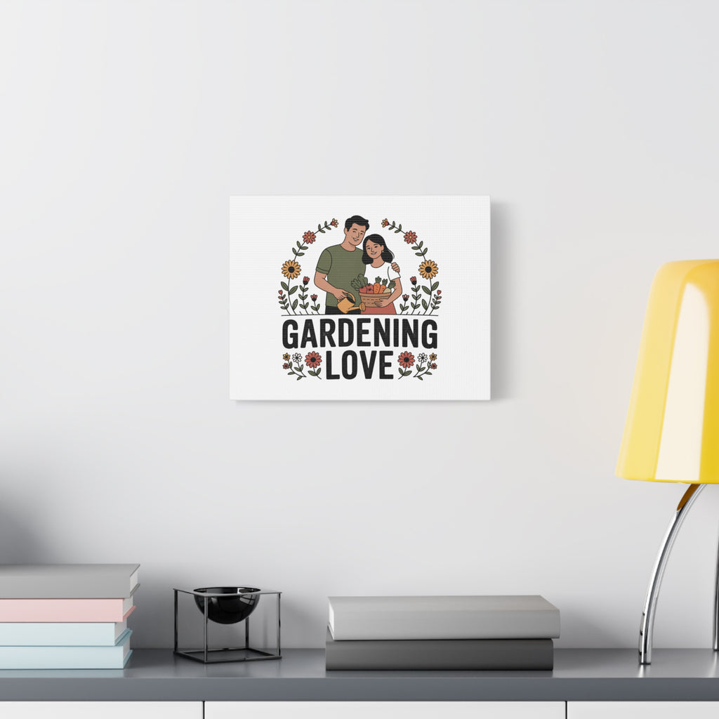 Gardening Love Canvas Print — Couple Gardening Wall Art