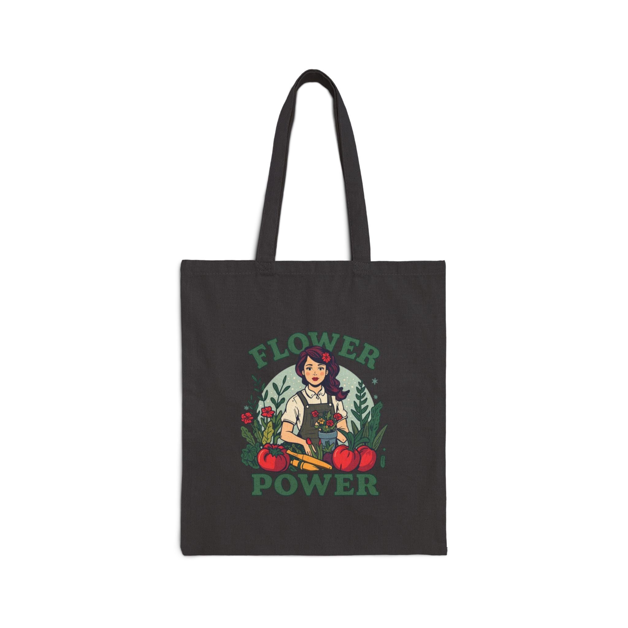 Tote Bag — “Flower Power” Vintage Gardener Tote