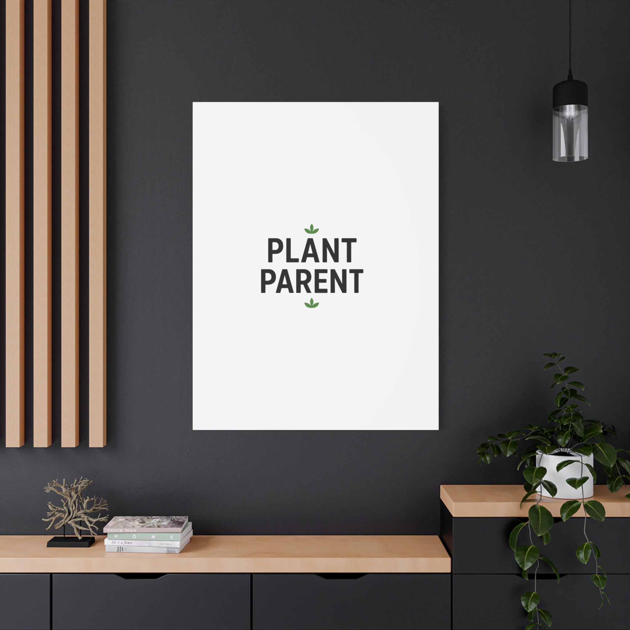 Plant Parent Canvas Wall Art — Minimalist Botanical Typography Print