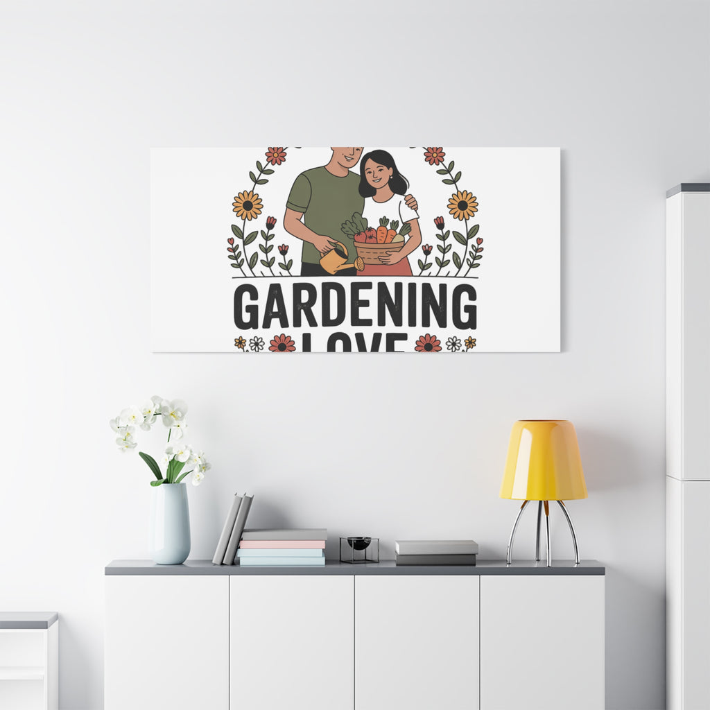 Gardening Love Canvas Print — Couple Gardening Wall Art