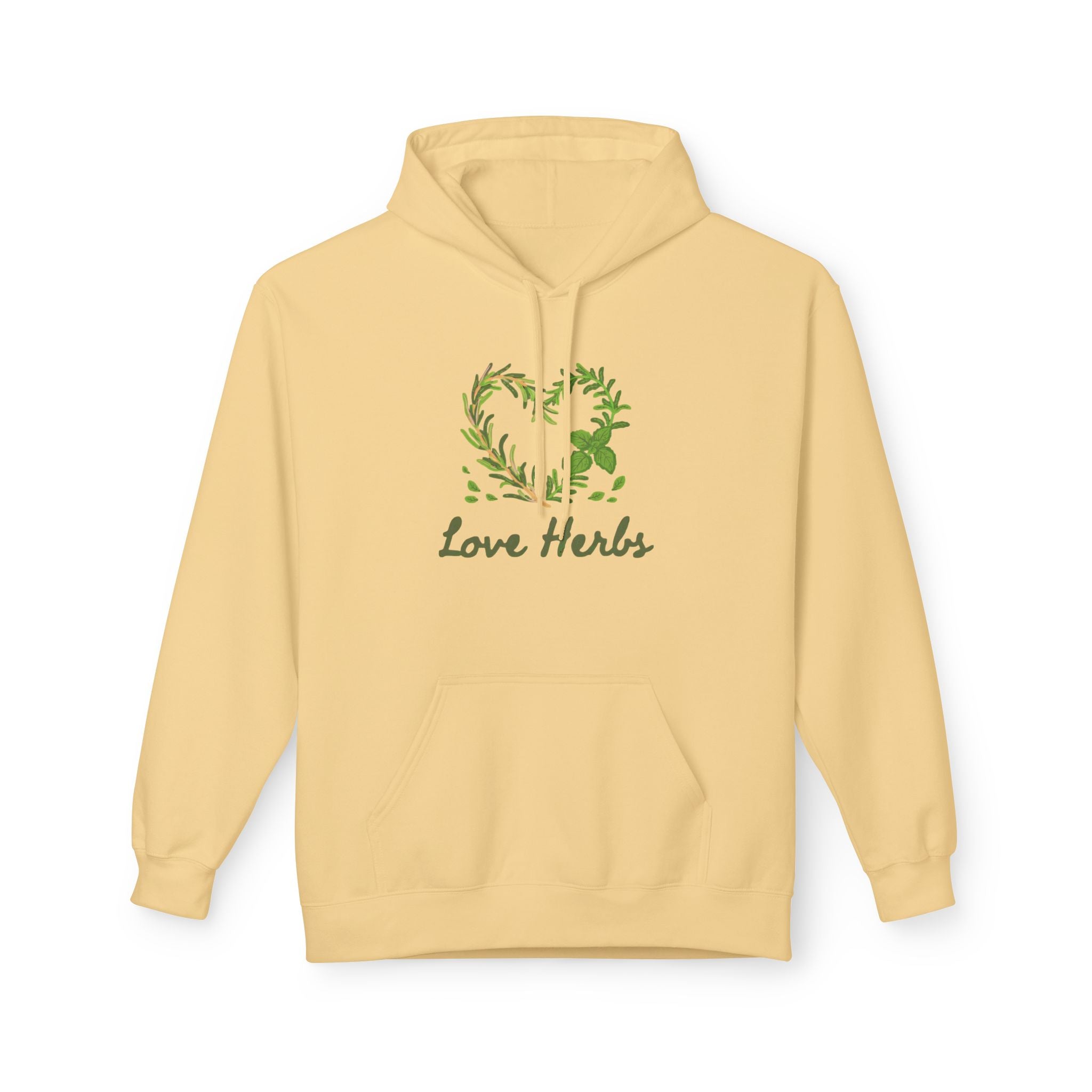 Herbal Heart Hoodie — "Love Herbs" Botanical Graphic Hoodie