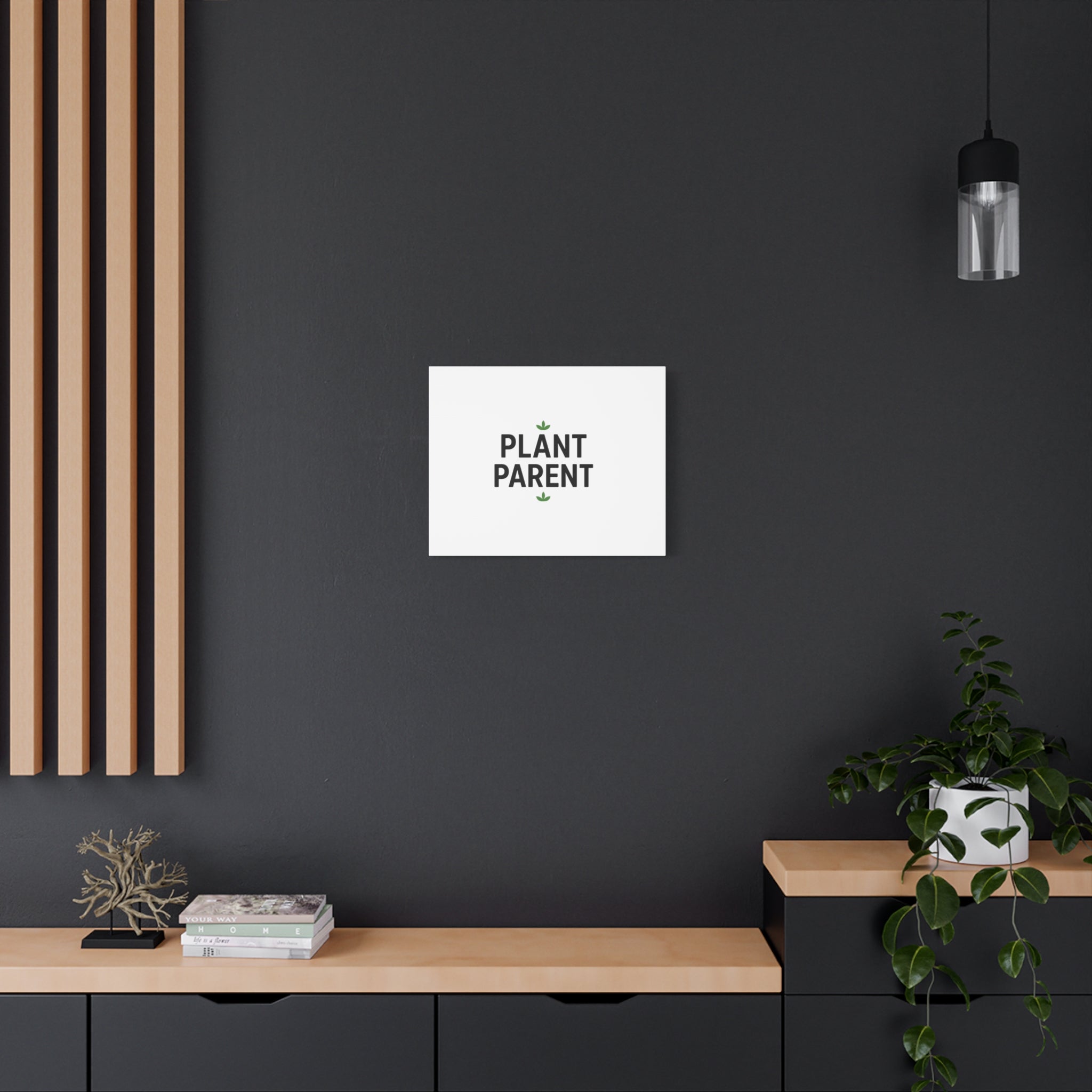 Plant Parent Canvas Wall Art — Minimalist Botanical Typography Print