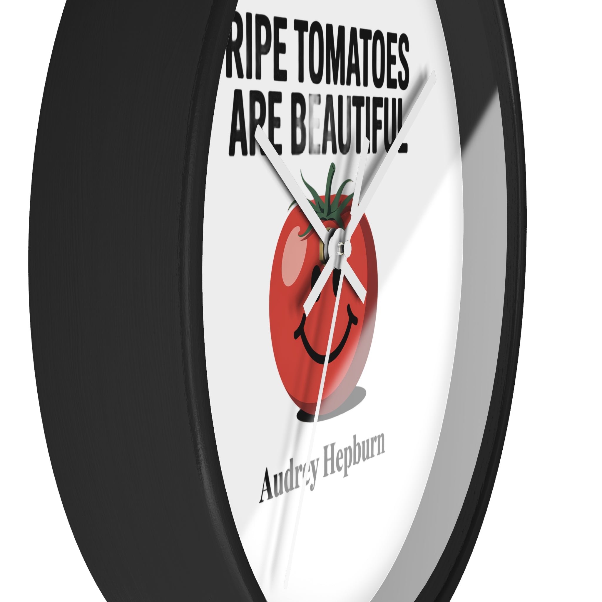 Wall Clock — "Ripe Tomatoes Are Beautiful" Audrey Hepburn Quote Clock