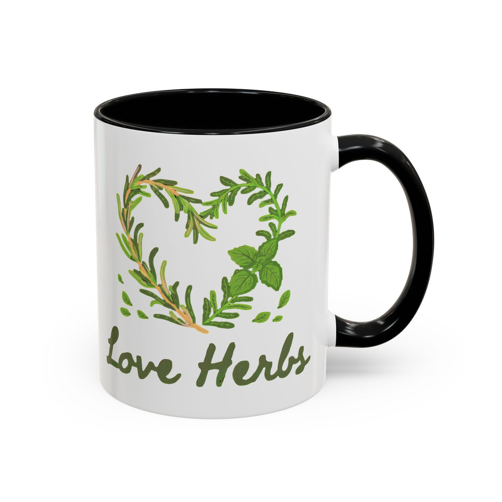 Herb Heart Accent Coffee Mug – “Love Herbs” Botanical Tea & Coffee Cup