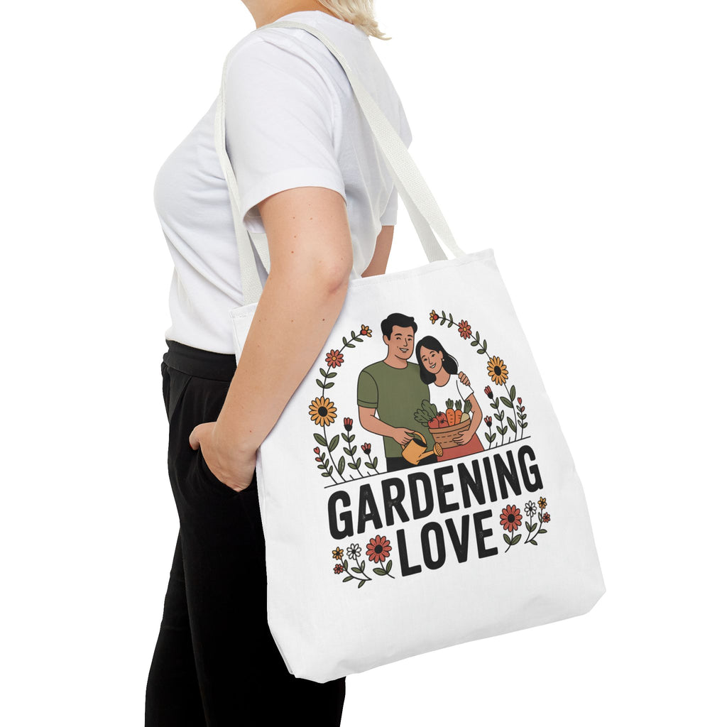 Gardening Love Tote Bag — Floral Couples Gardeners Market Bag