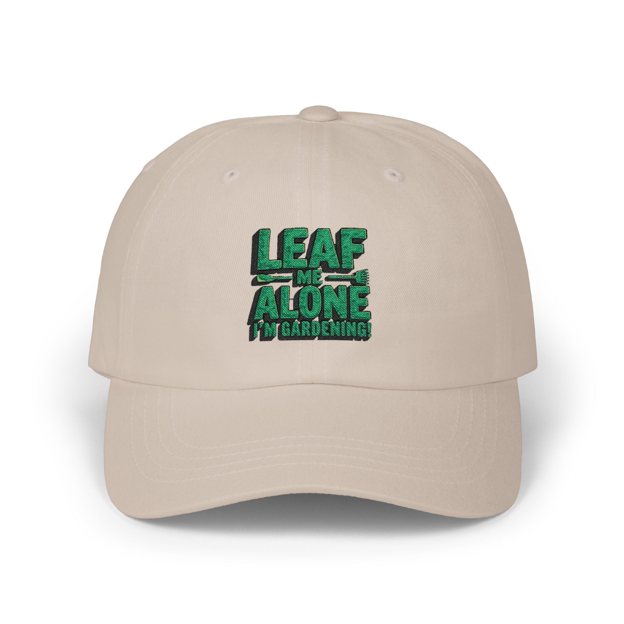 Dad Cap – "Leaf Me Alone" Gardening Hat (Funny Plant Lover Embroidered Cap)