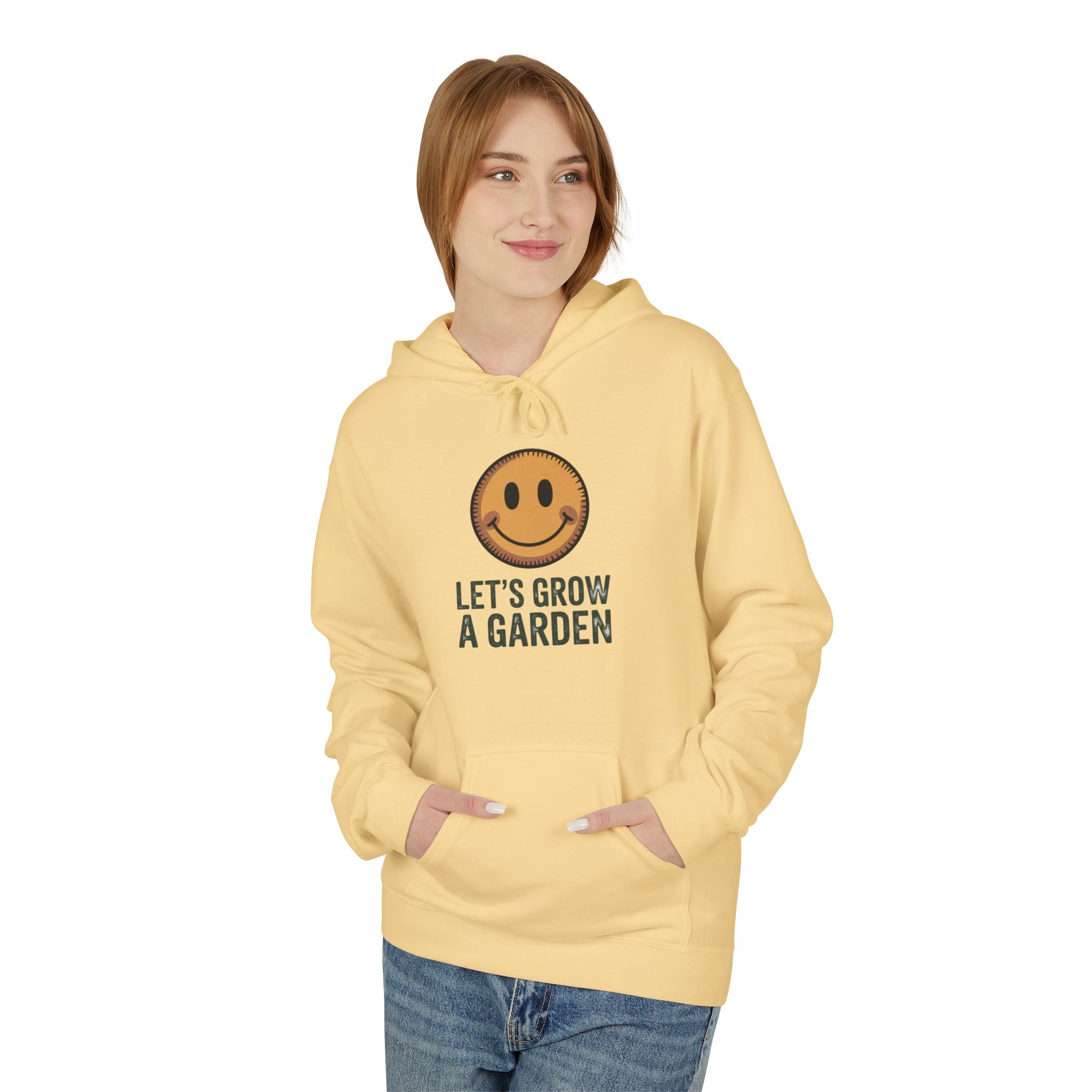 Let's Grow a Garden Hoodie — Smiling Sun Plant Lover Sweatshirt