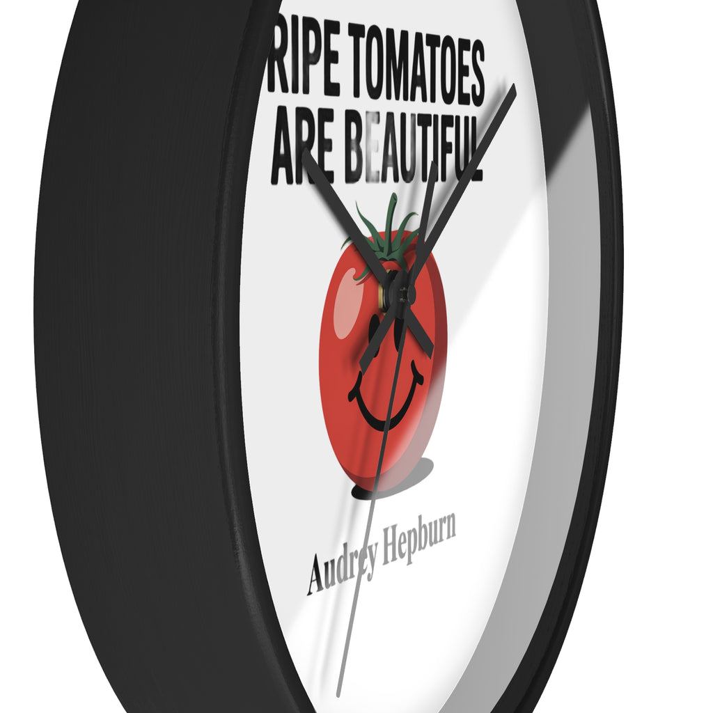 Wall Clock — "Ripe Tomatoes Are Beautiful" Audrey Hepburn Quote Clock
