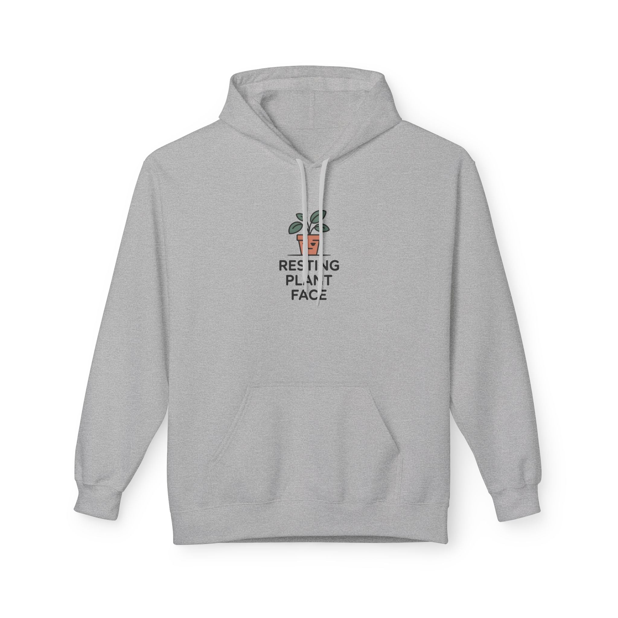 Resting Plant Face Hoodie — Cute Plant Lover Graphic Pullover